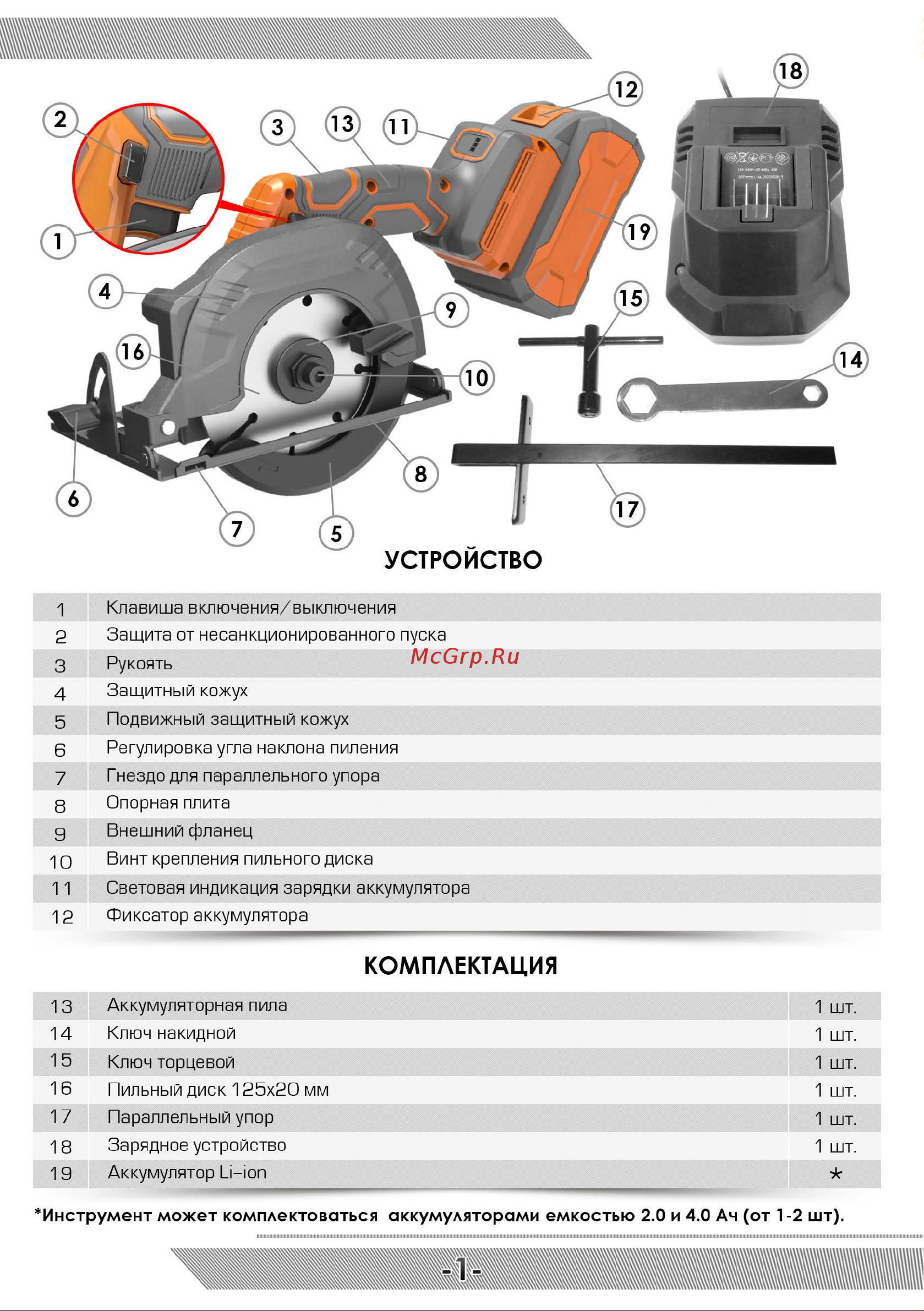 Messer DCH1 125 мм, 20 В, 2 Ач 10-40-125 Инструкция к акк. пиле по дереву MESSER DCH1 онлайн [2/12] 861547