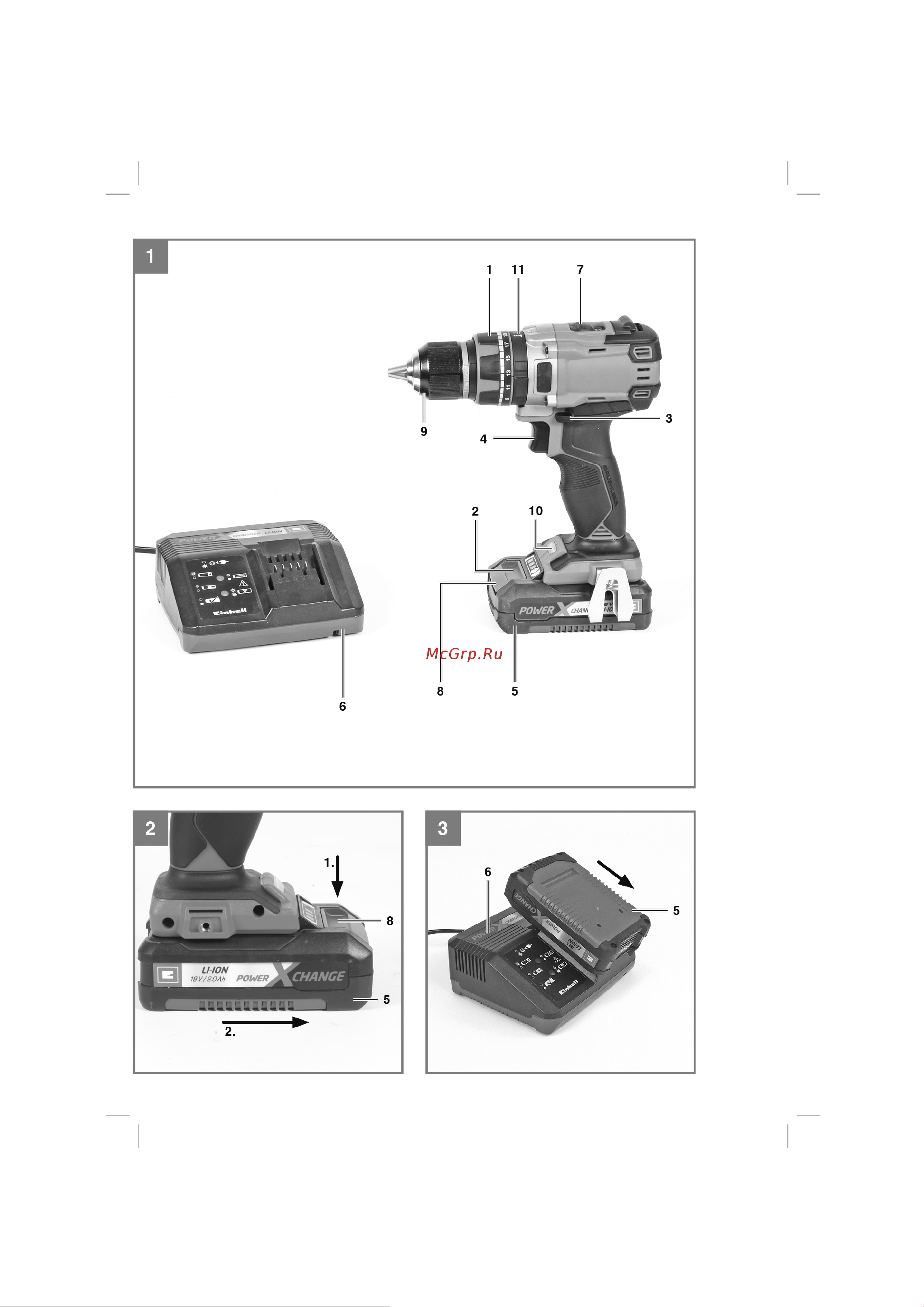 Einhell PXC TE-CD 18/50 Li-i BL-Solo 4513942 Инструкция к товару онлайн [2/14] 861573