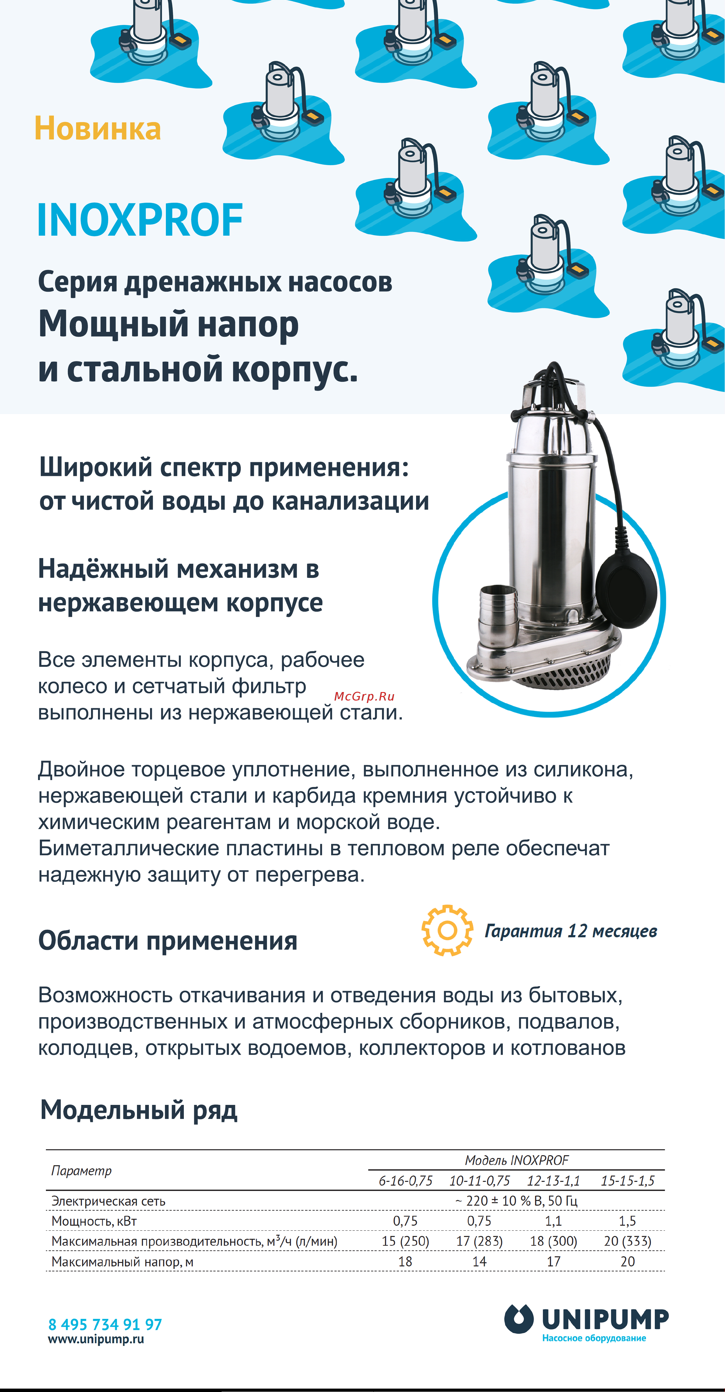 Unipump INOXPROF 12-13-1,1 11296 PR Флаер онлайн