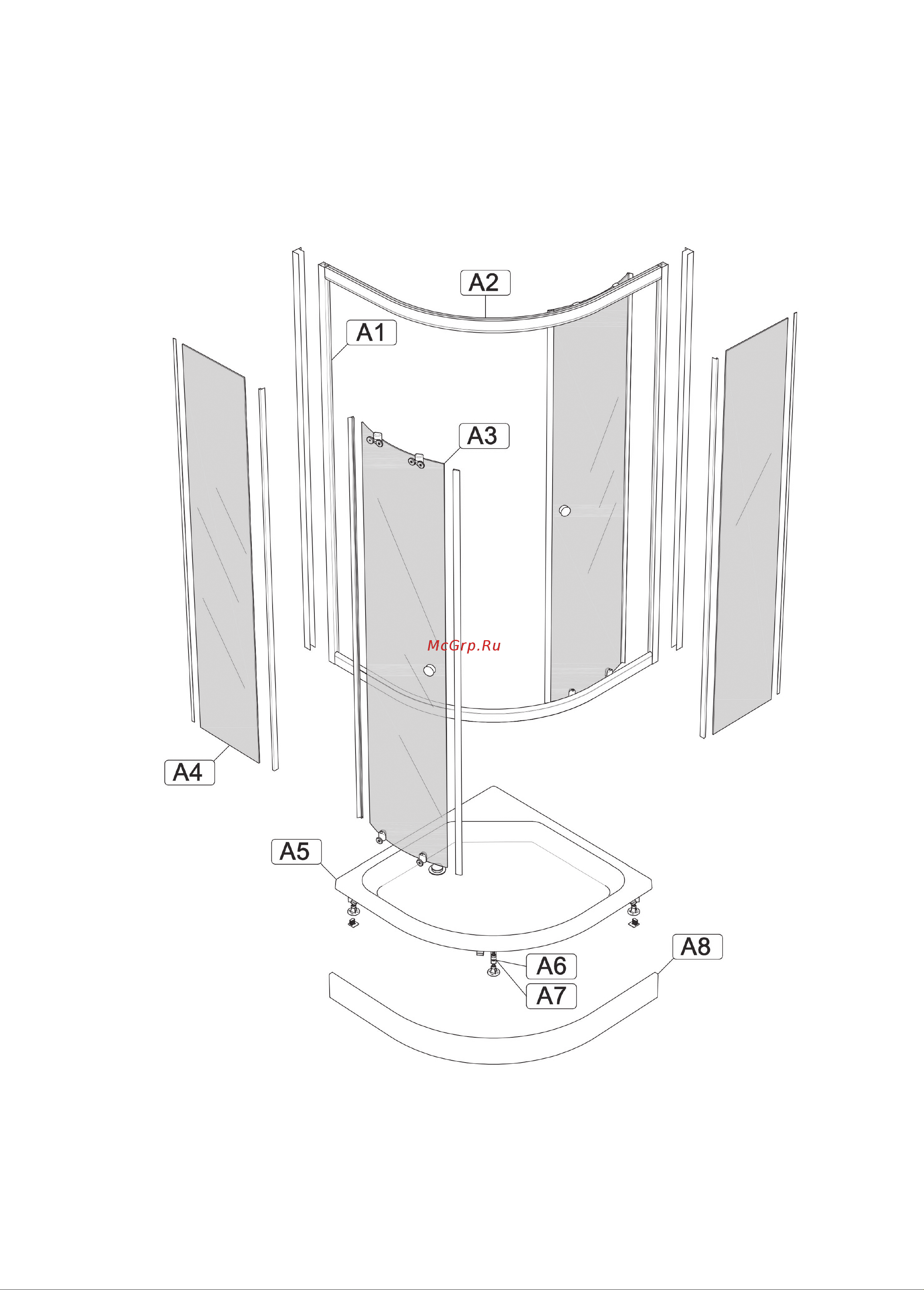 MARONI LINE 90x90x228, сифон D50мм SR90M-BND-DN4 466167 Инструкция онлайн [4/14] 862021
