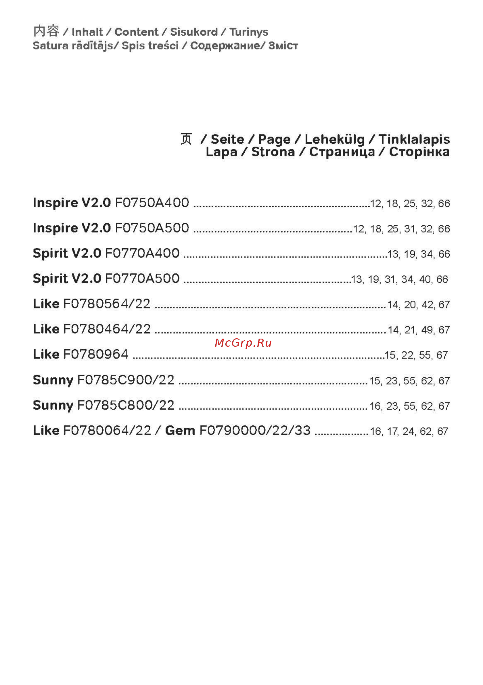 AM.PM Sunny со смесителем, верхним душем, ручным душем 1 функция F0785C900 инструкция онлайн [2/70] 862046