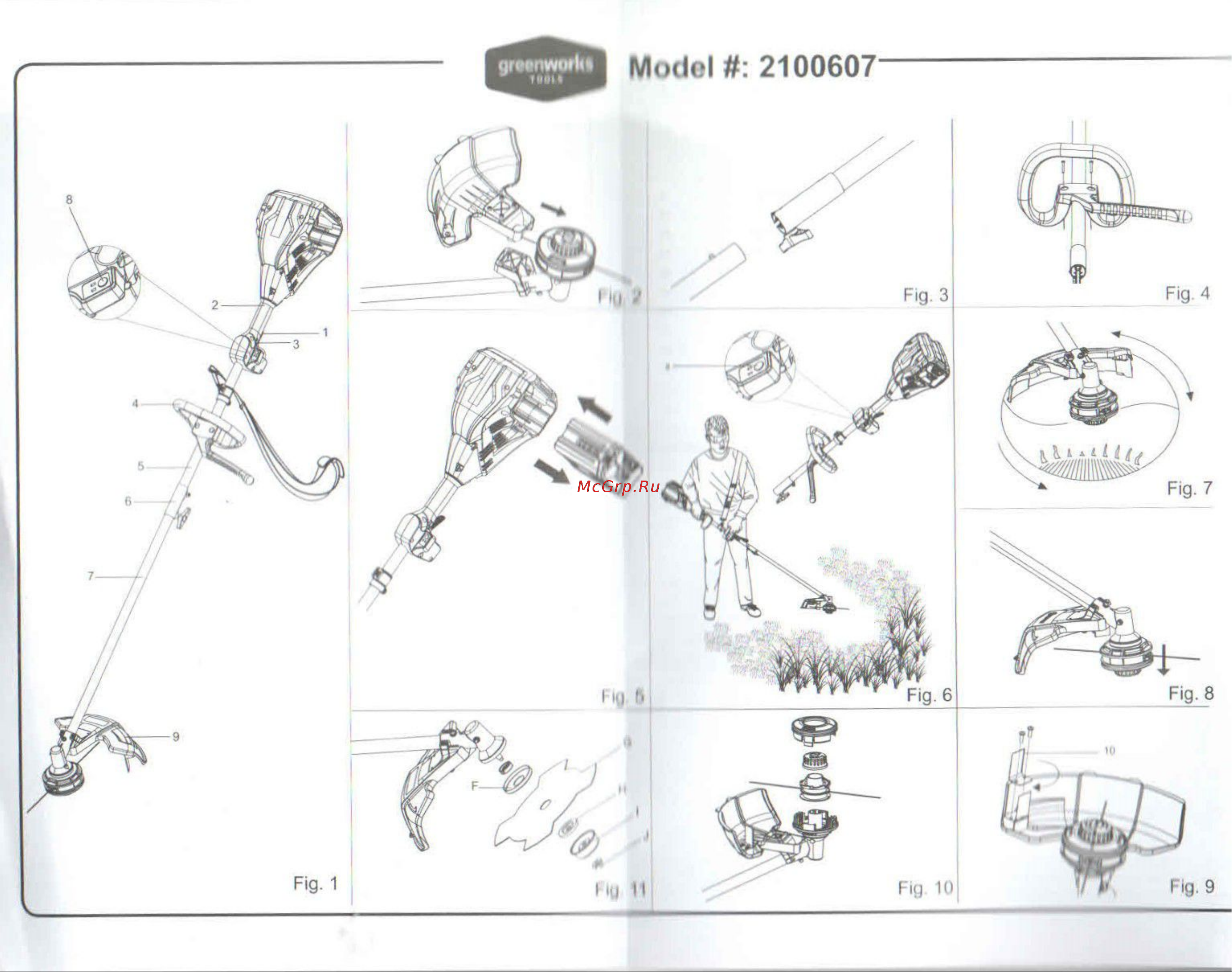 Greenworks GD80BC 2100607 Инструкция к GreenWorks GD80BC 2100607 онлайн [2/13] 862287