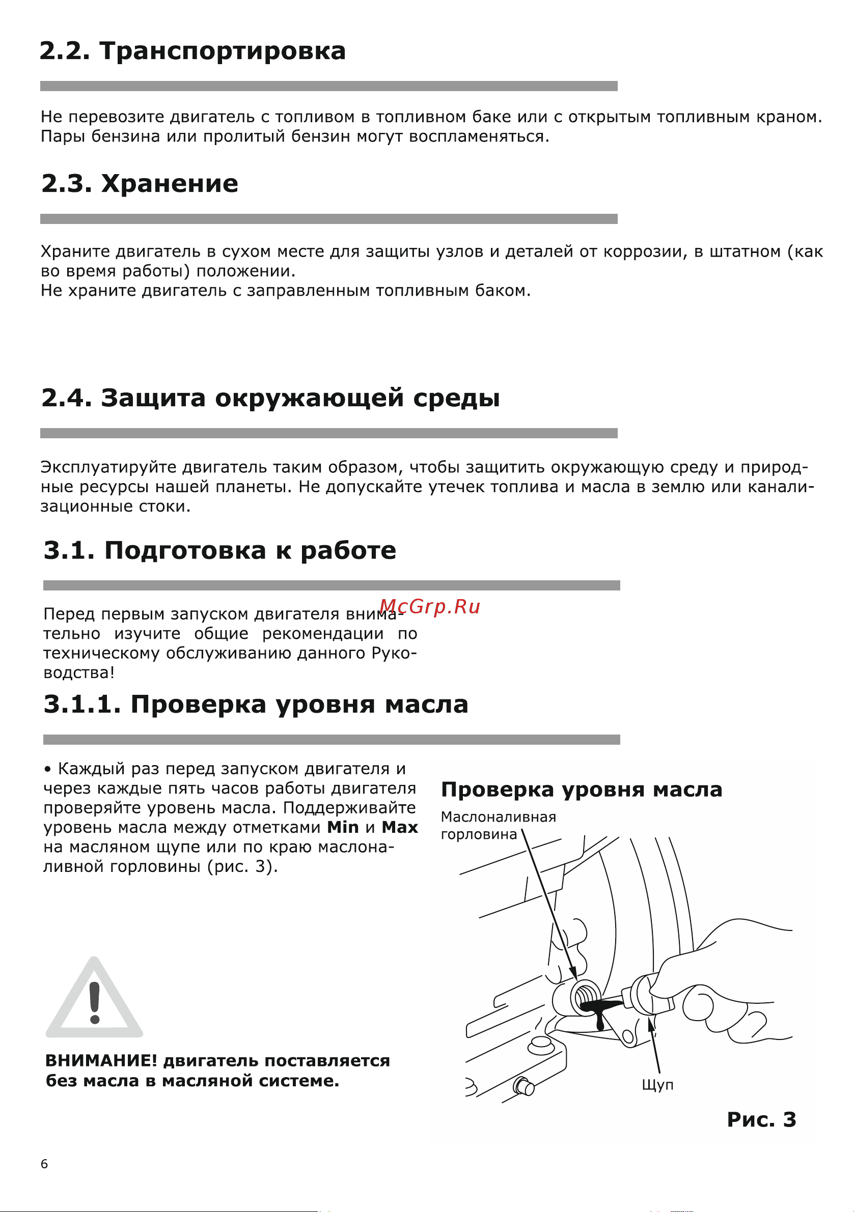 BRAIT 03.01.216.035 Инструкция Двигатель бензиновый онлайн [6/24] 862306
