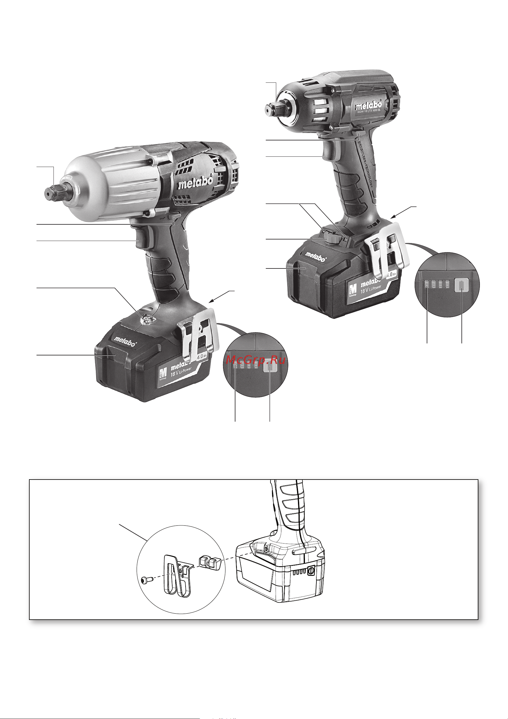 Metabo SSW 18 LTX 400 BL 602205800 Инструкция к товару онлайн [2/52] 862458