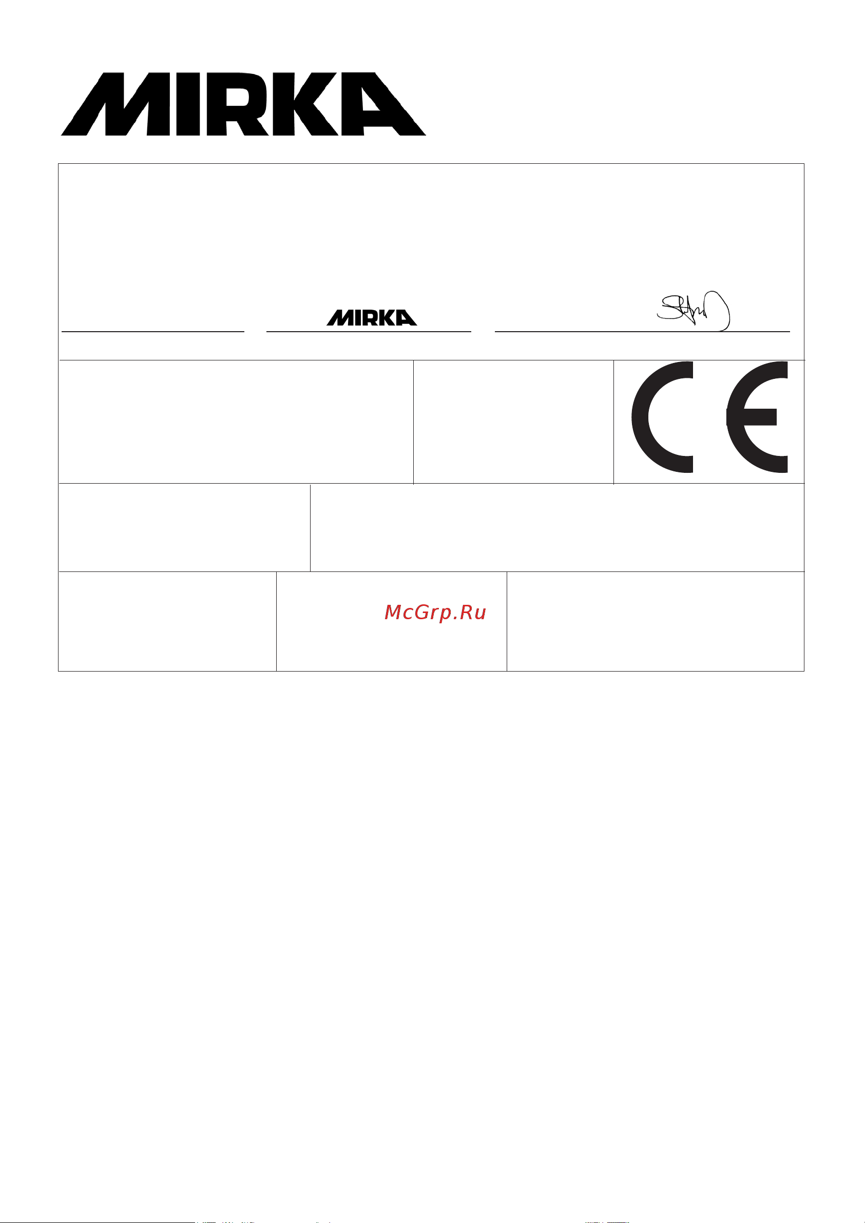 Mirka RP2-300NV 8994240311 Инструкция к товару онлайн [11/124] 862696