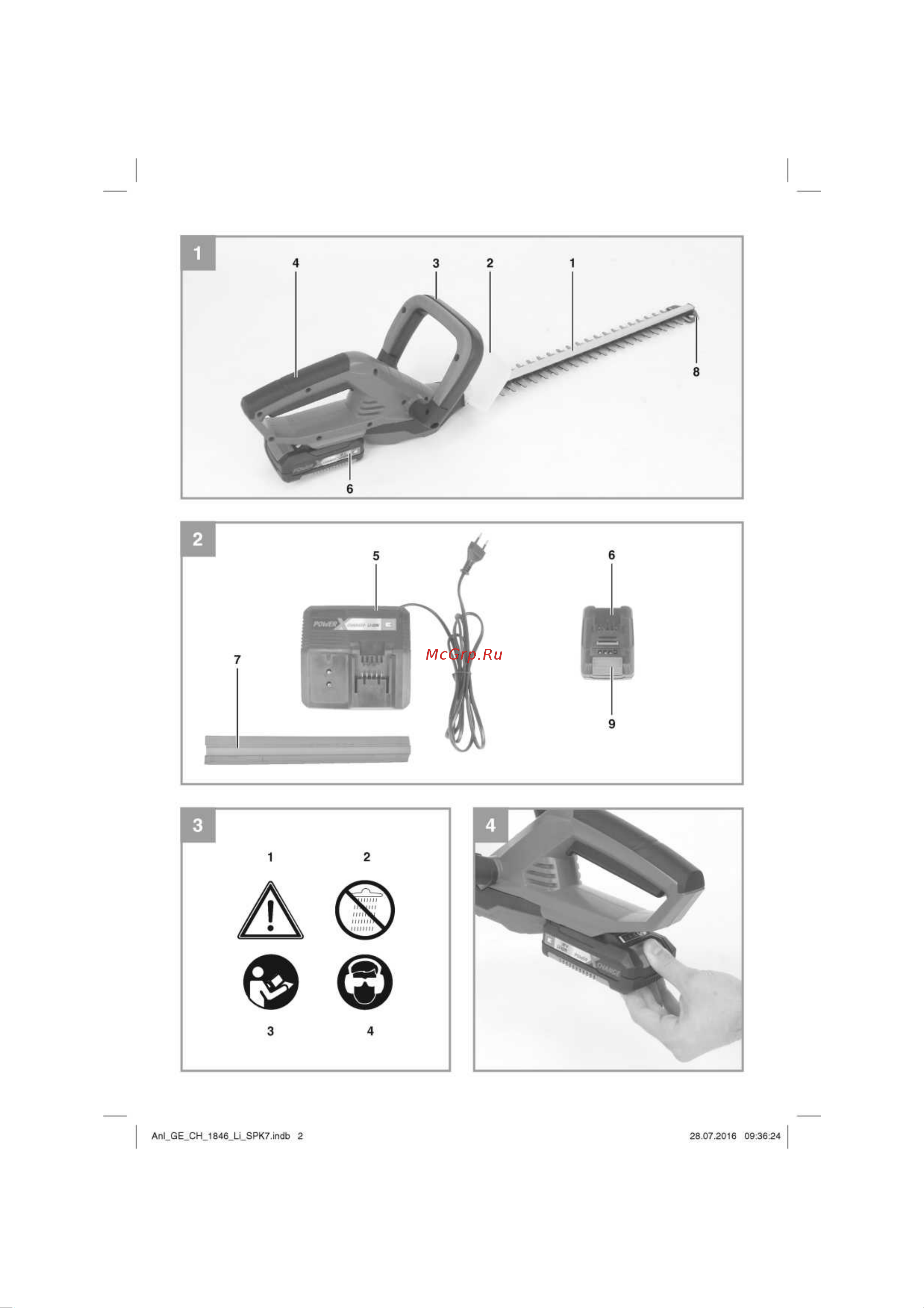 Einhell PXC GE-CH 1846 Li 3410642 Инструкция к Einhell GE-CH 1846 Li онлайн [2/13] 862719