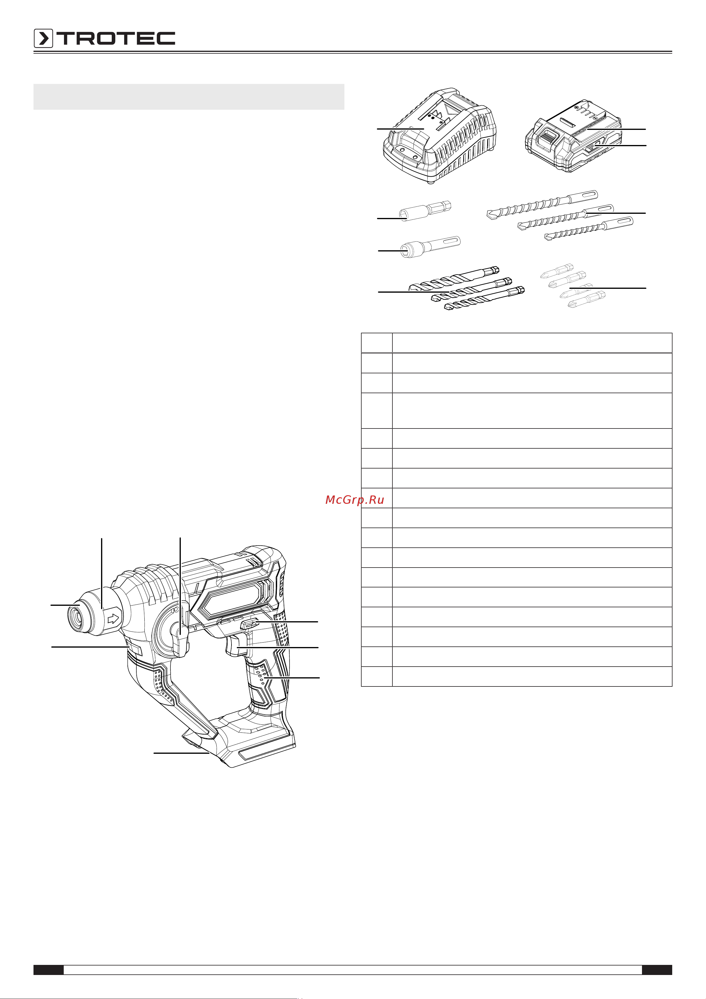 Trotec PRDS 10-20V 4415000201 Инструкция к товару онлайн [10/23] 863092