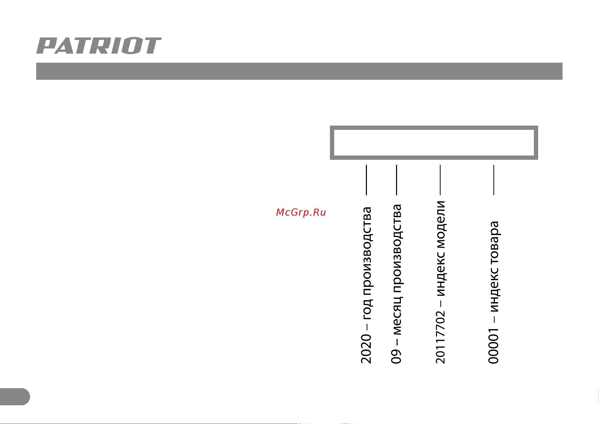 Patriot DM 100 120301100 Инструкция к товару онлайн [9/9] 863122