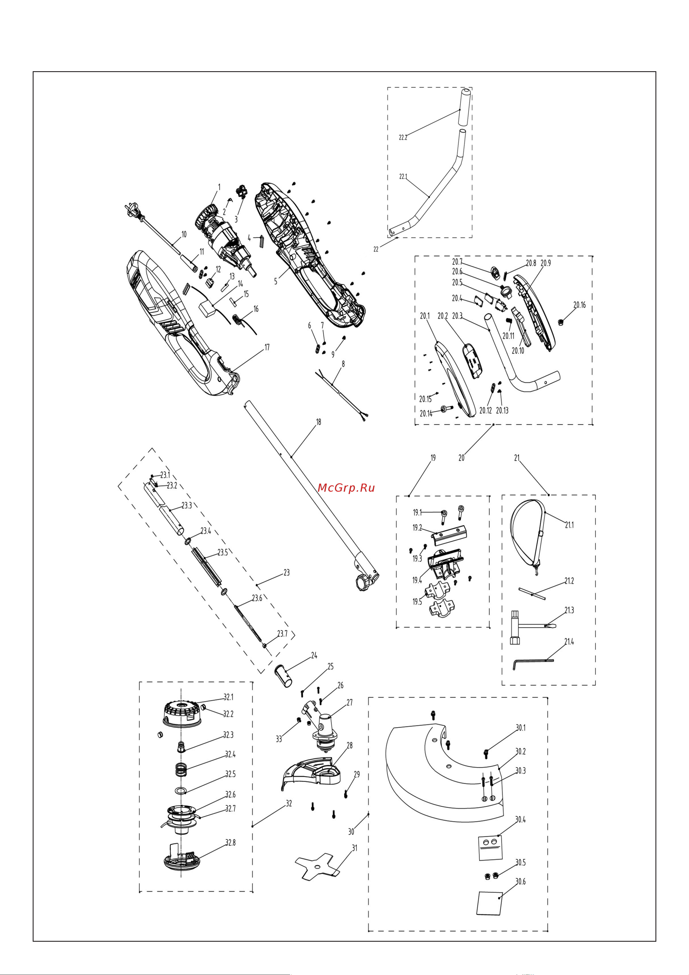 Carver TR-1500S/BH 01.002.00010 Каталог запасных частей онлайн