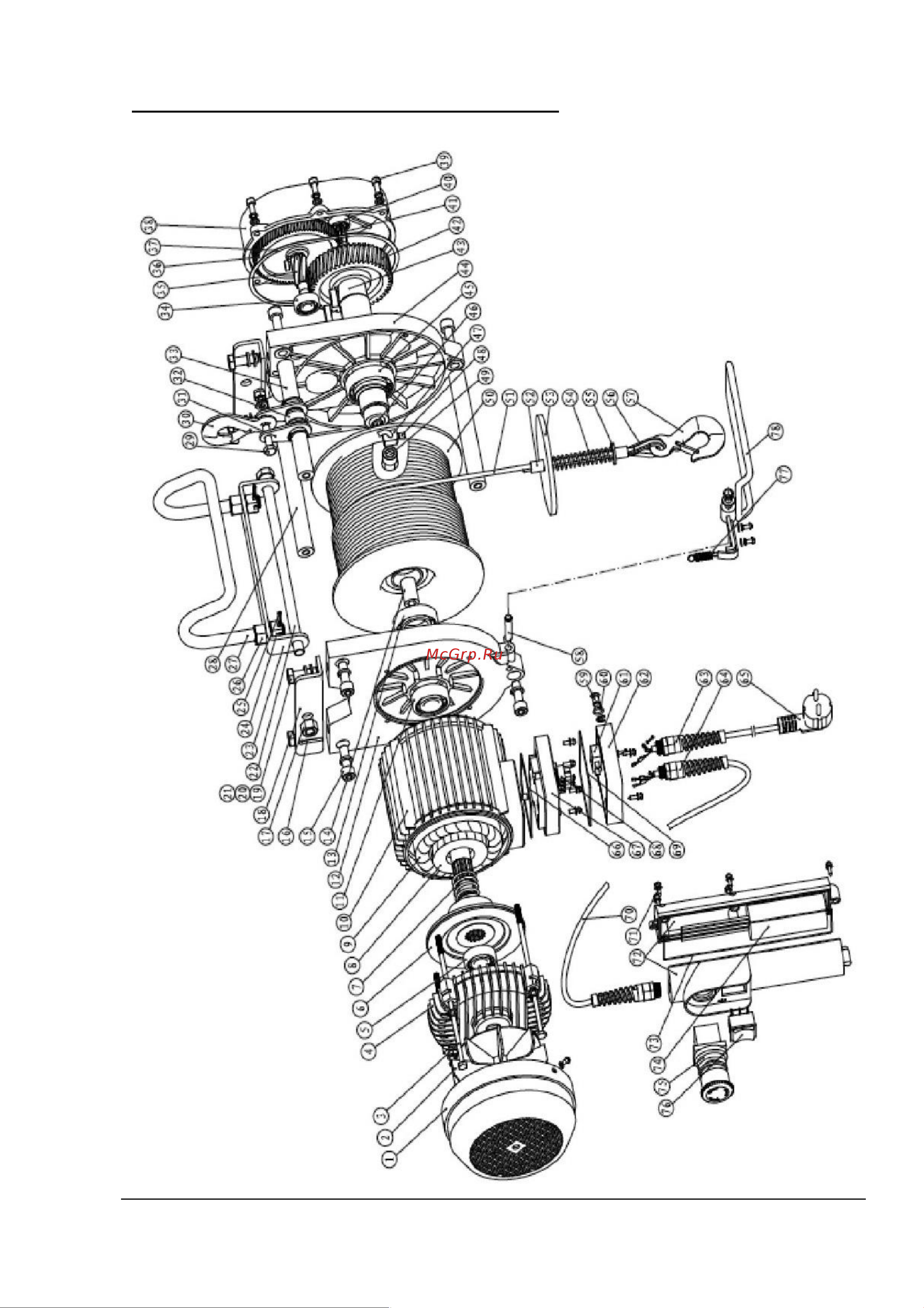 Euro-lift BH250A 00009783 (250 кг, 60 м, IP54) Инструкция к лебедке EURO-LIFT BH250A 9783 онлайн [6/8] 863544