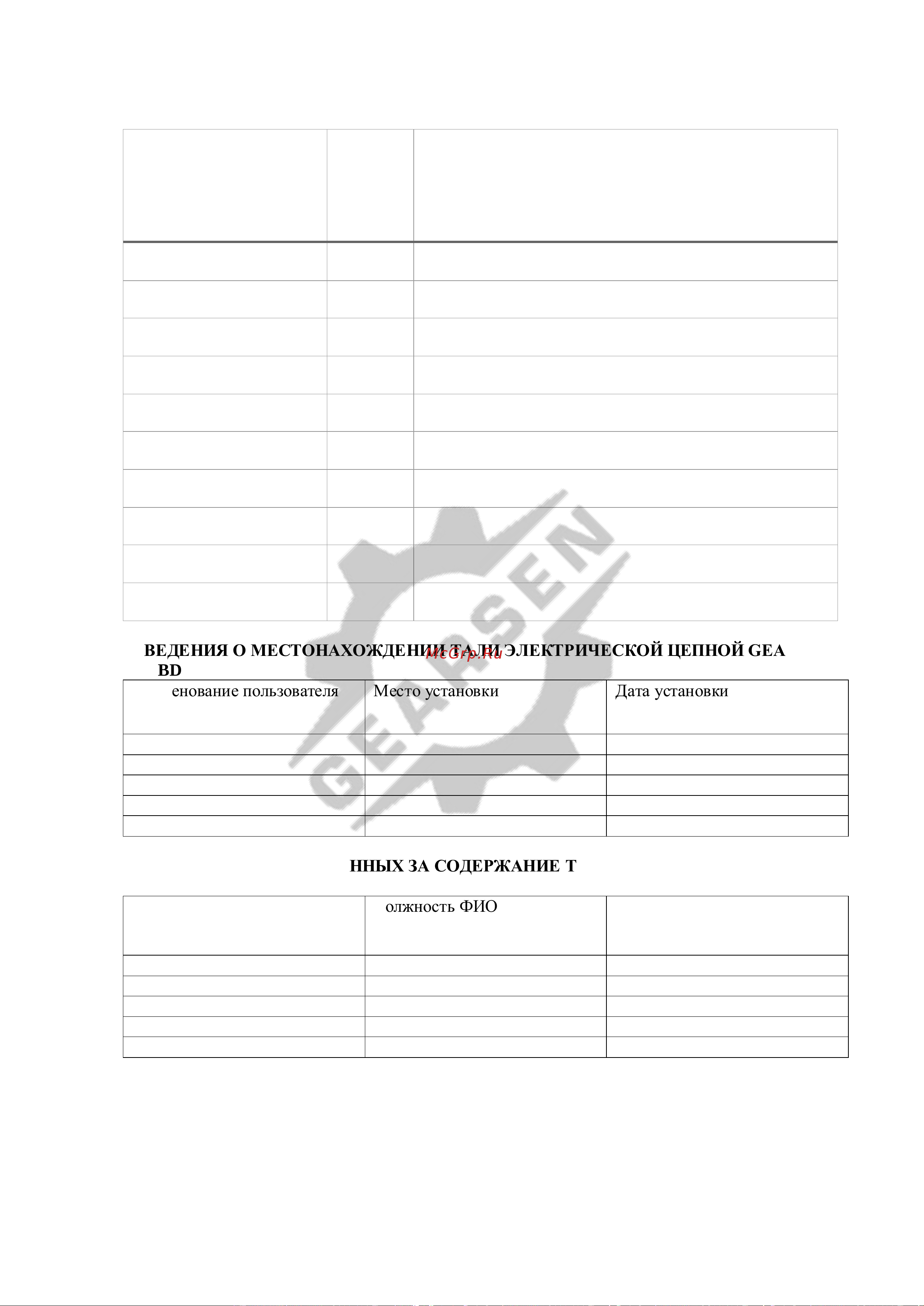 GEARSEN цепная HHBD 5,0 т 6 м GHHBD 5060 Руководство по эксплуатации онлайн [21/22] 863574