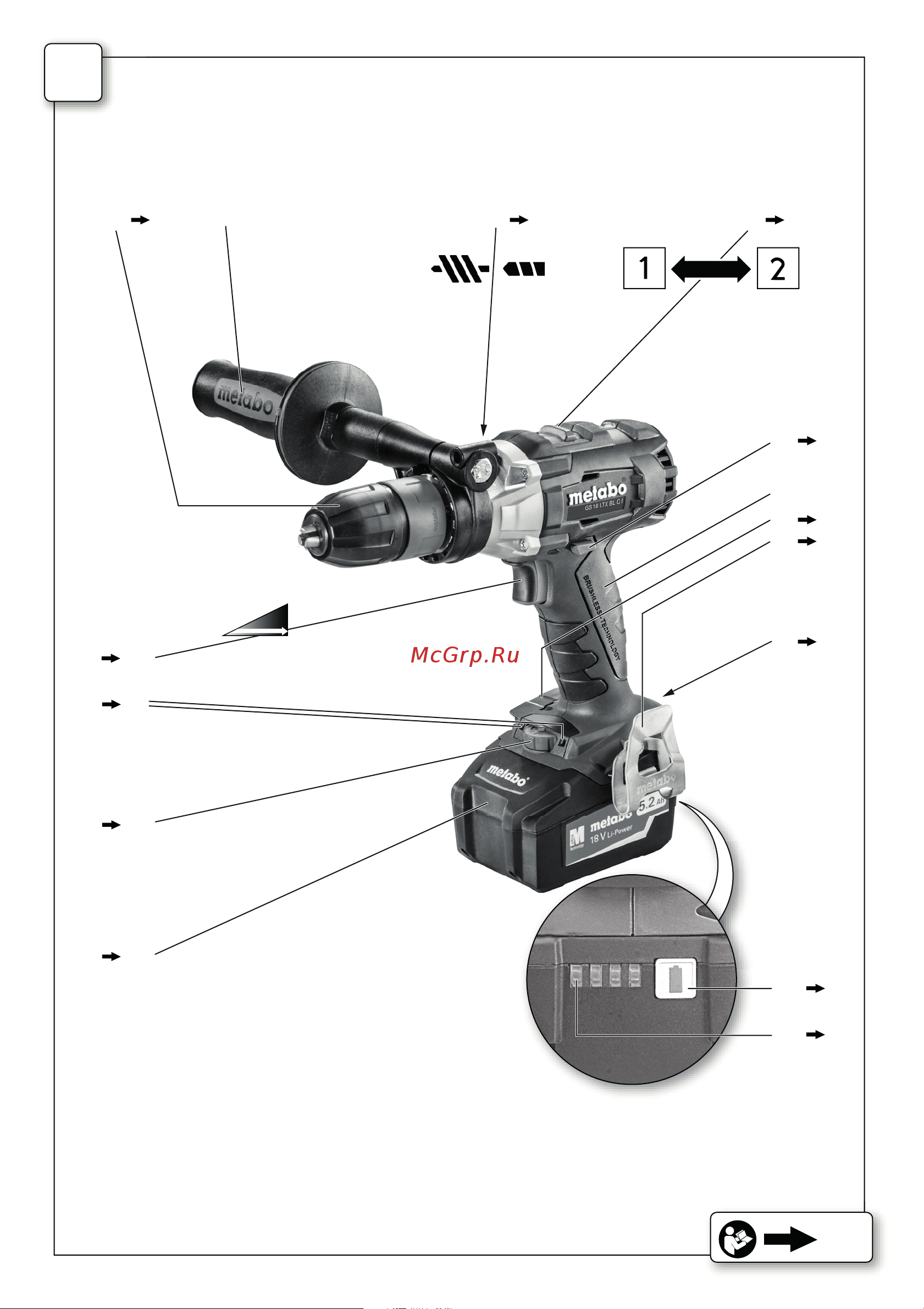 Metabo GB 18 LTX BL Q I 602362660 Инструкция к товару онлайн [2/84] 863756
