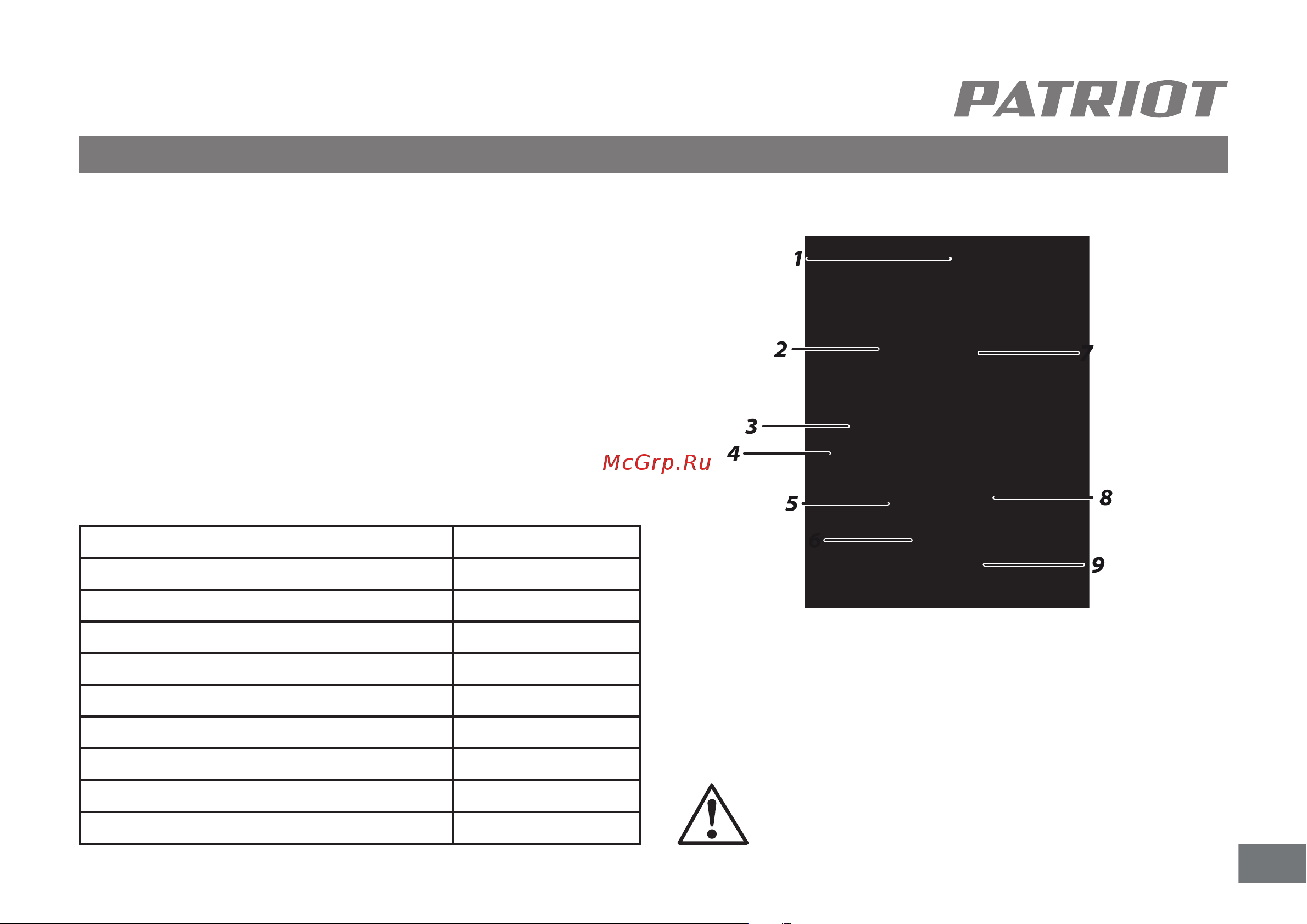 Patriot ER 100 150300100 Инструкция онлайн [4/11] 863957