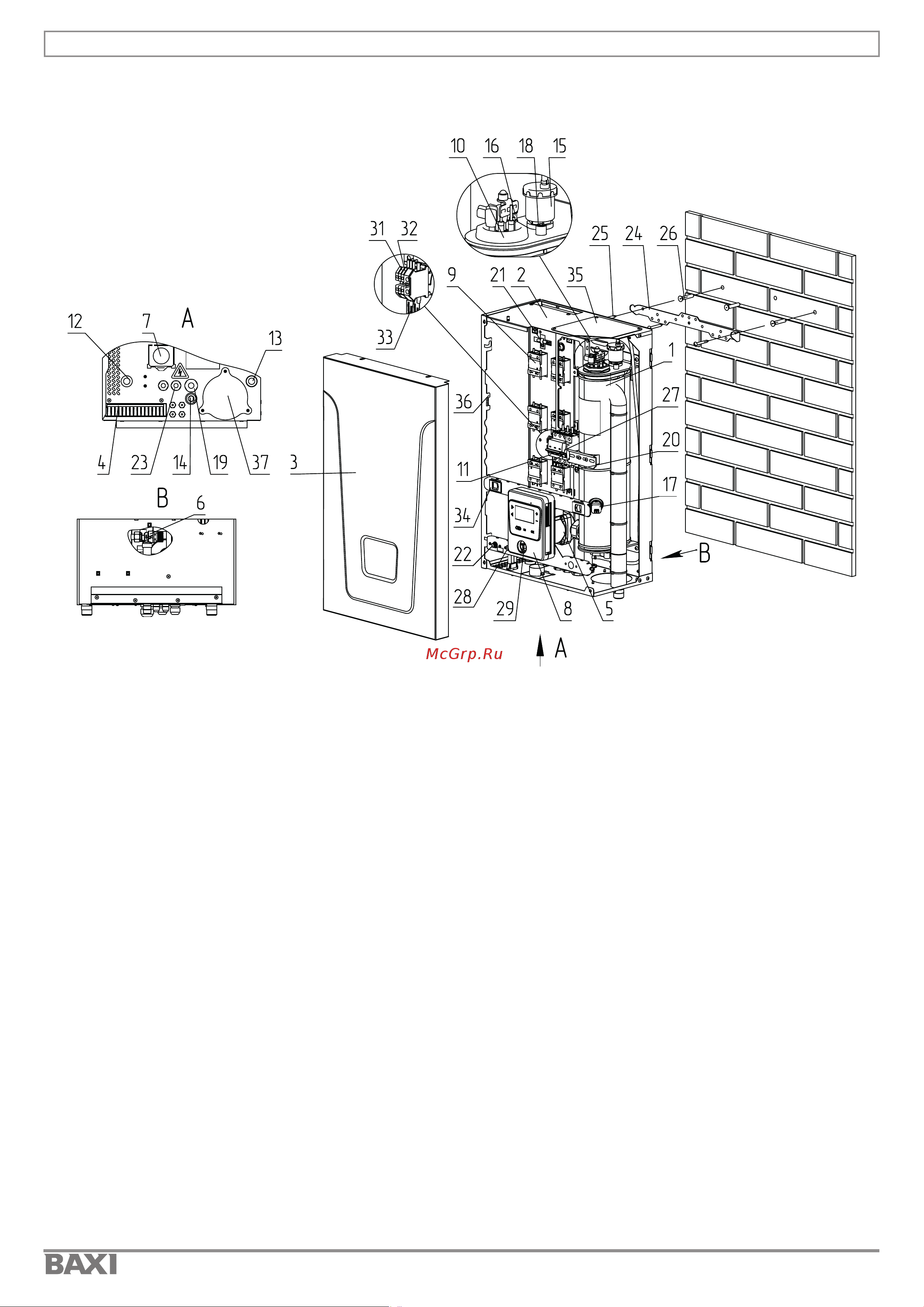 Baxi Electric boiler ampera pro 14 E8403314 Руководство по установке и эксплуатации (паспорт изделия) онлайн [11/84] 864170