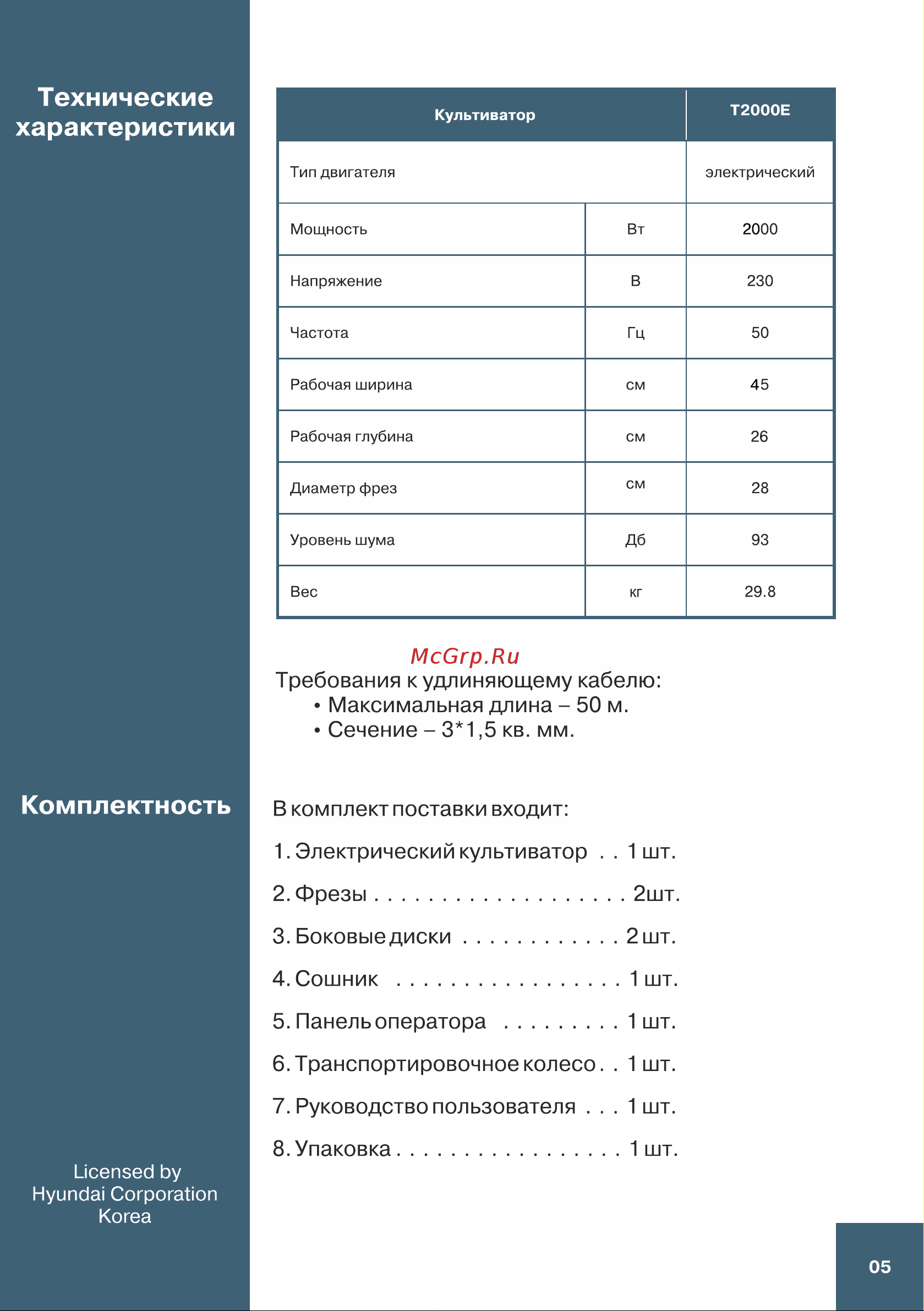 Hyundai T 2000-E Инструкция к Hyundai T 2000-E онлайн [6/23] 864244