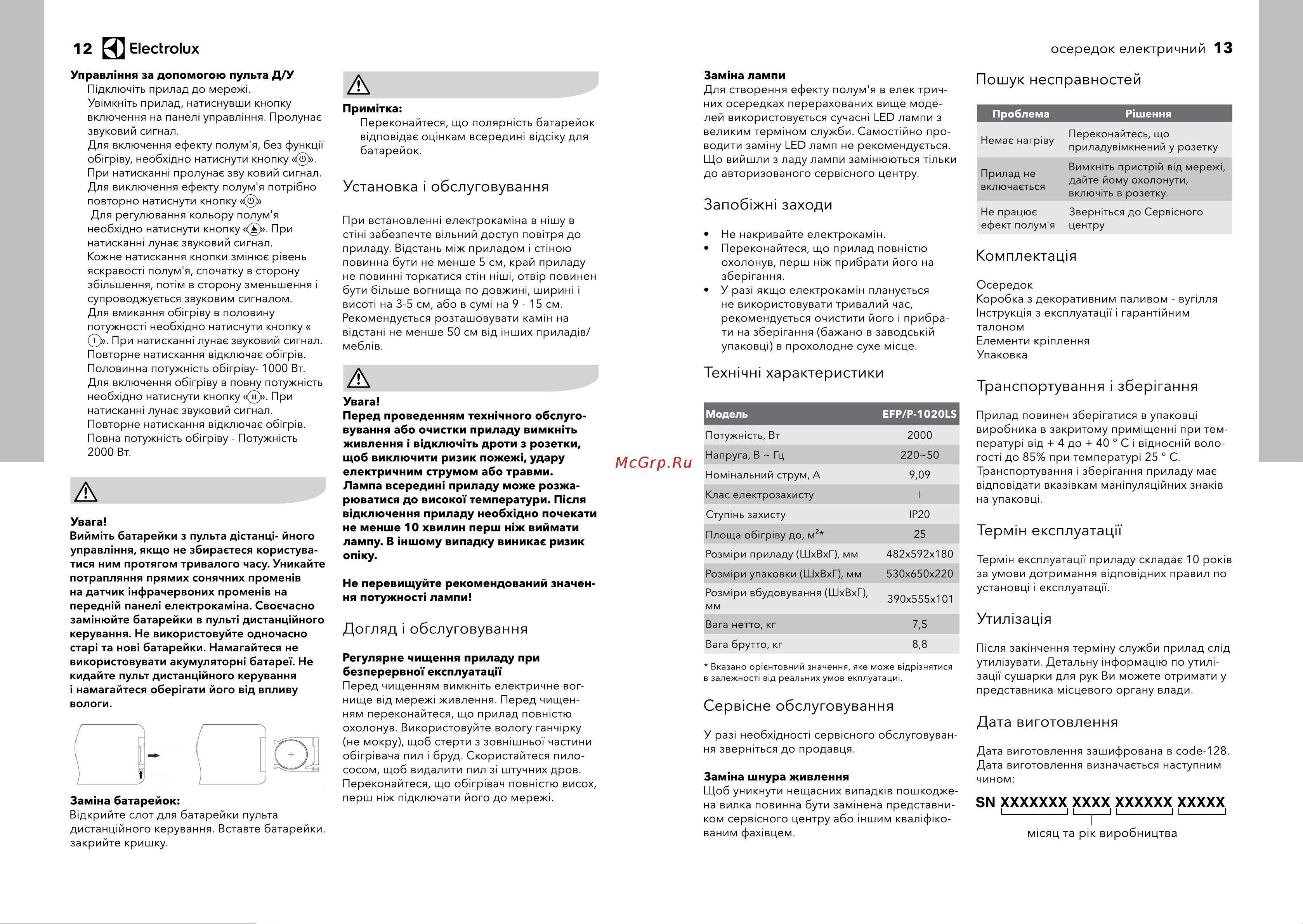 Electrolux Classic EFP/P- 1020LS Инструкция онлайн [7/13] 864412