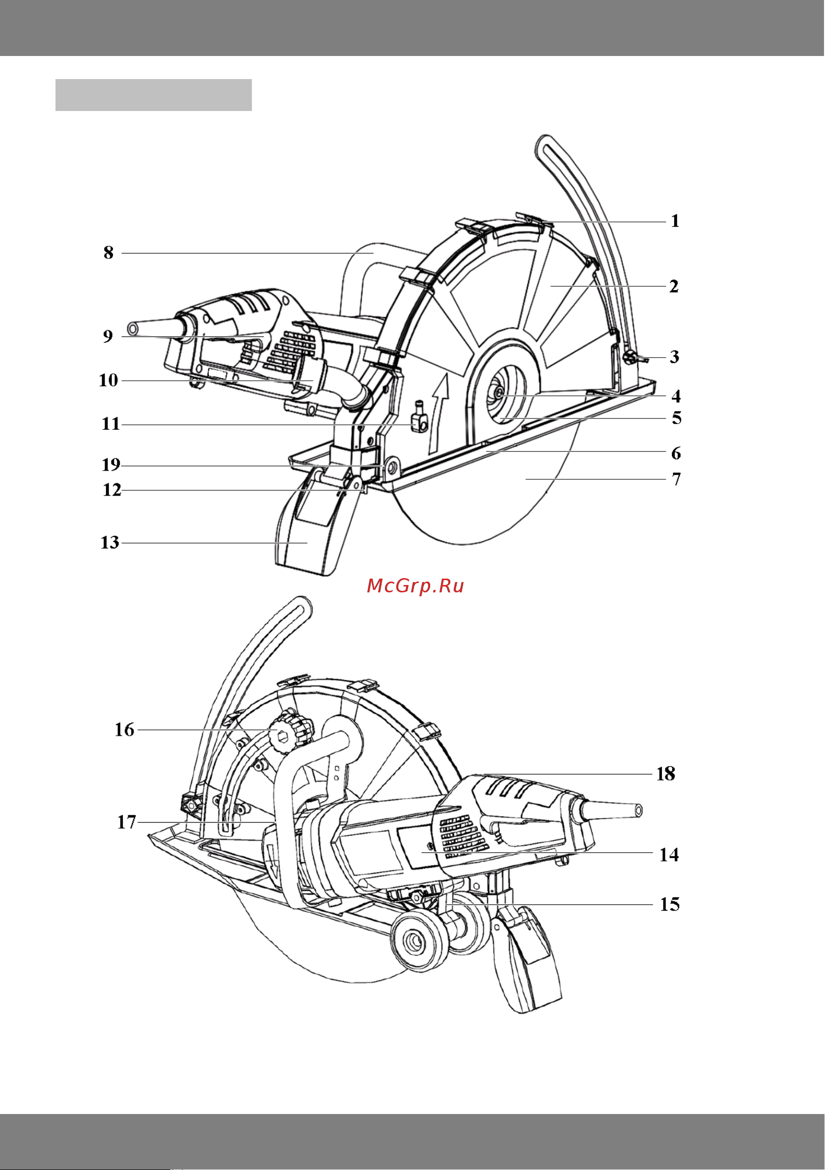 Pulsar РЭР 355-2600 2600 Вт, 355x25,4 мм, БЕЗ ДИСКА, пропил 125 мм, 13,6 кг 909-457 инструкция онлайн [5/11] 864640