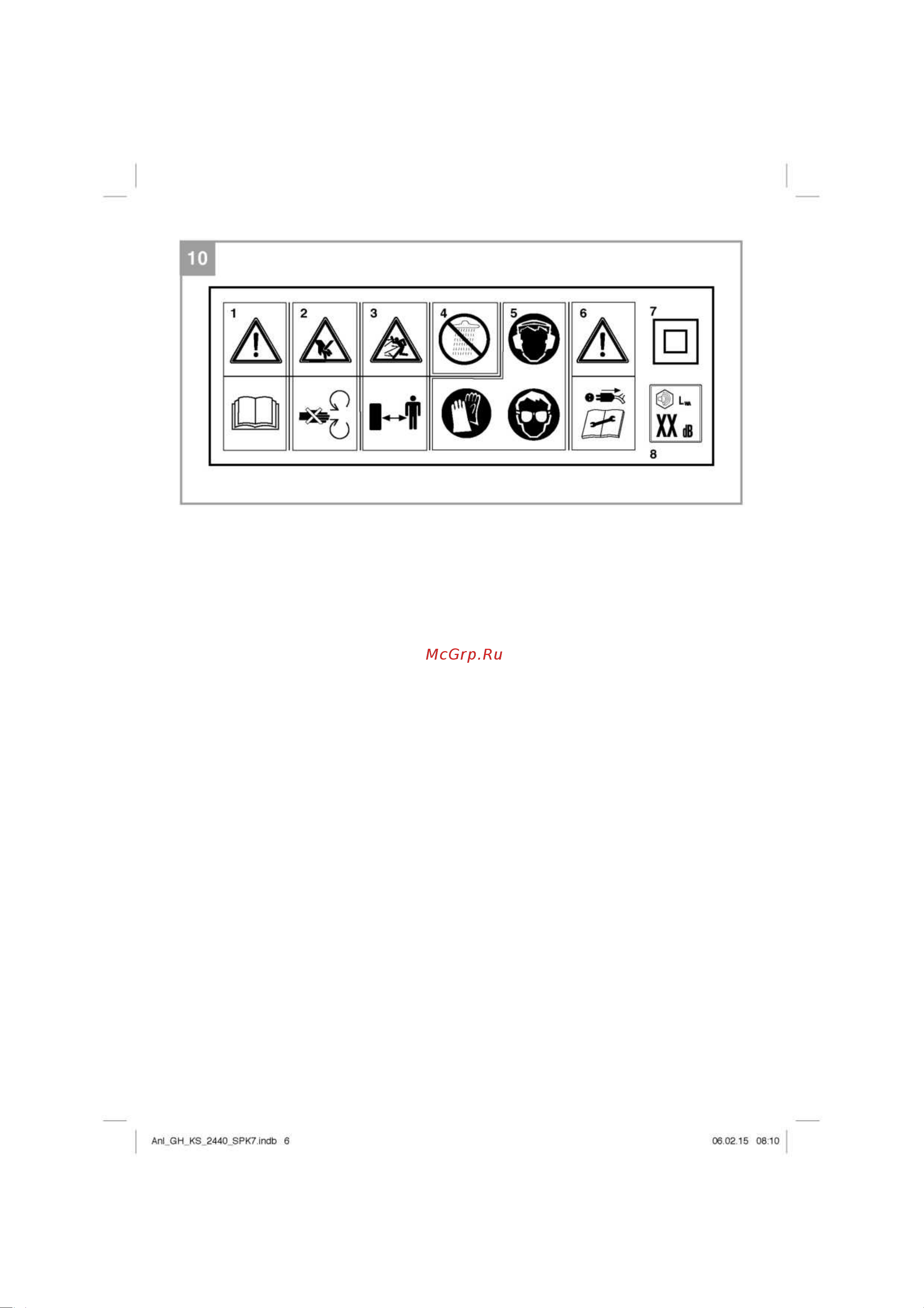 Einhell GH-KS 2440 3430340 Инструкция к Einhell GH-KS 2440 онлайн [6/16] 864644