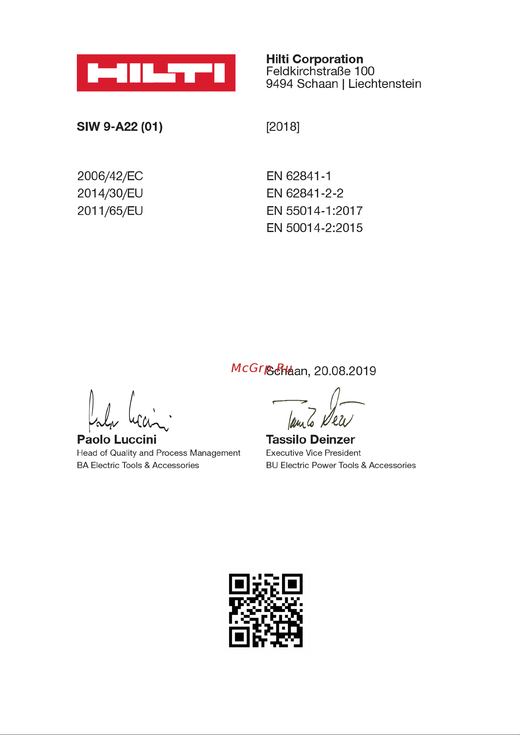 Hilti SIW 9-A22 2107759 Инструкция к товару онлайн [193/196] 865099