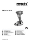 Metabo SSD 18 LTX 200 BL Cordless Impact Driver 602396890 Инструкция к товару