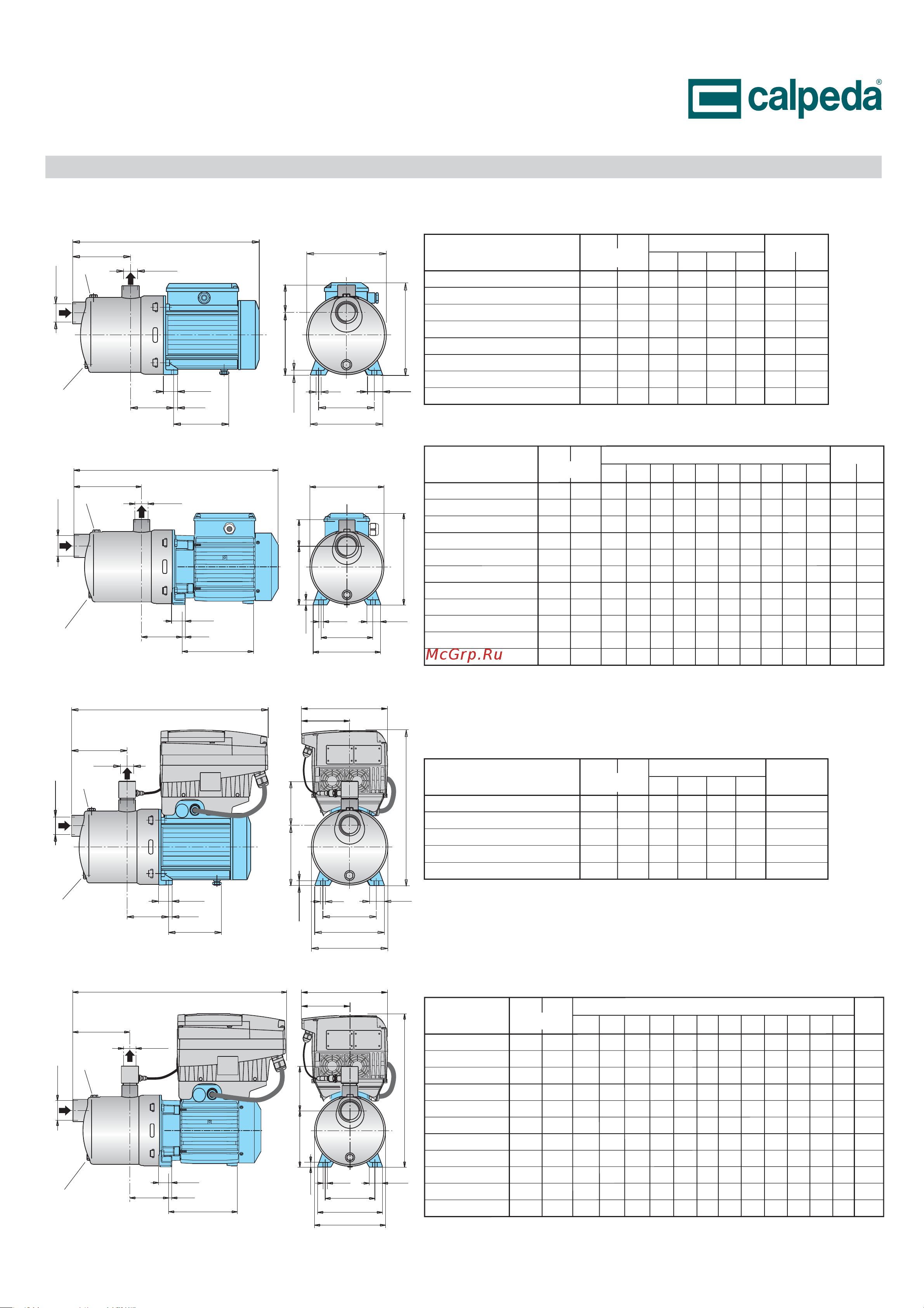 CALPEDA MXH 1606/B 400/690/50 Hz 62253061000 Расширенное описание онлайн [5/16] 865550