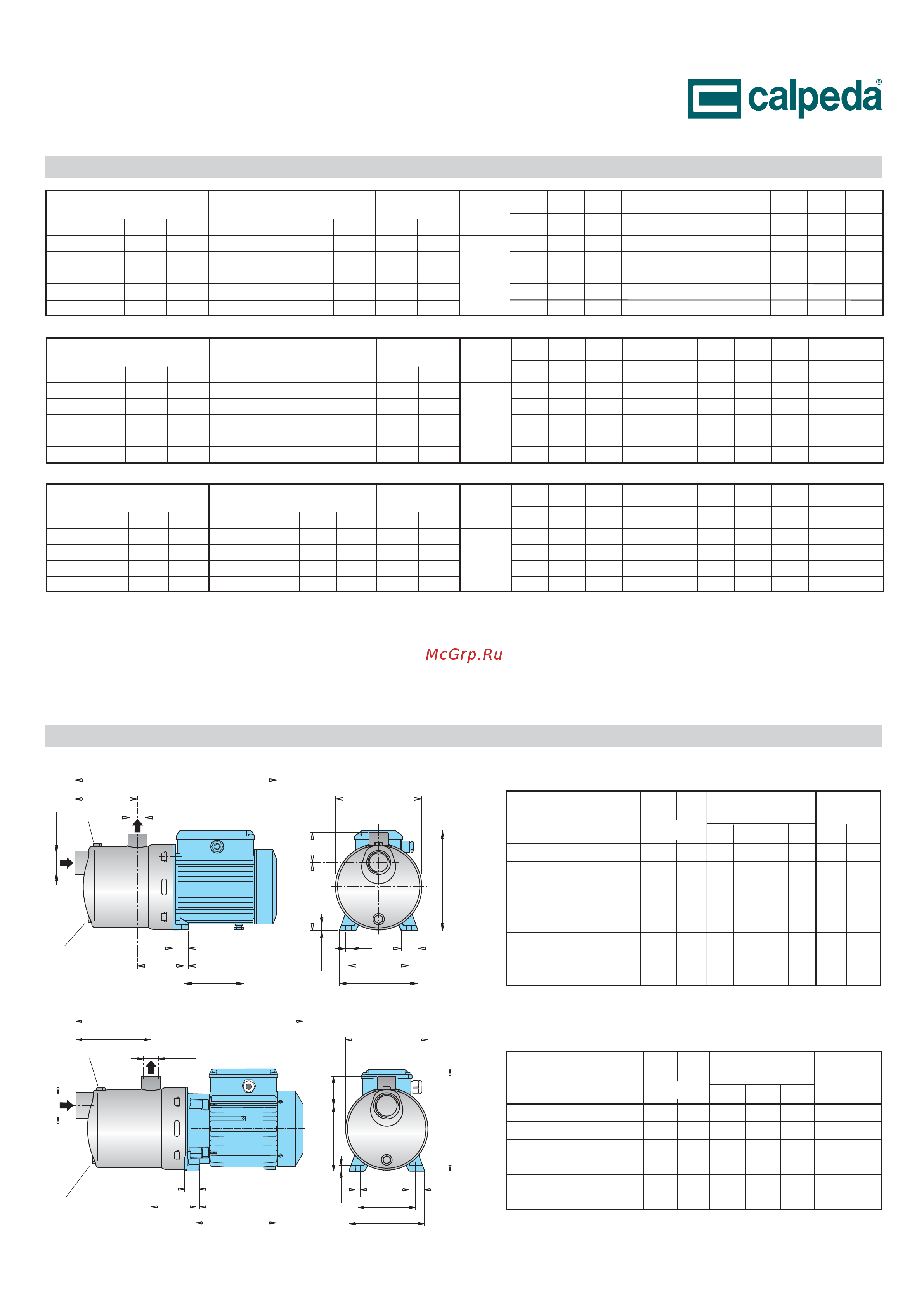 CALPEDA MXH 1605/B 400/690/50 Hz 62253051000 Расширенное описание онлайн [8/16] 865549