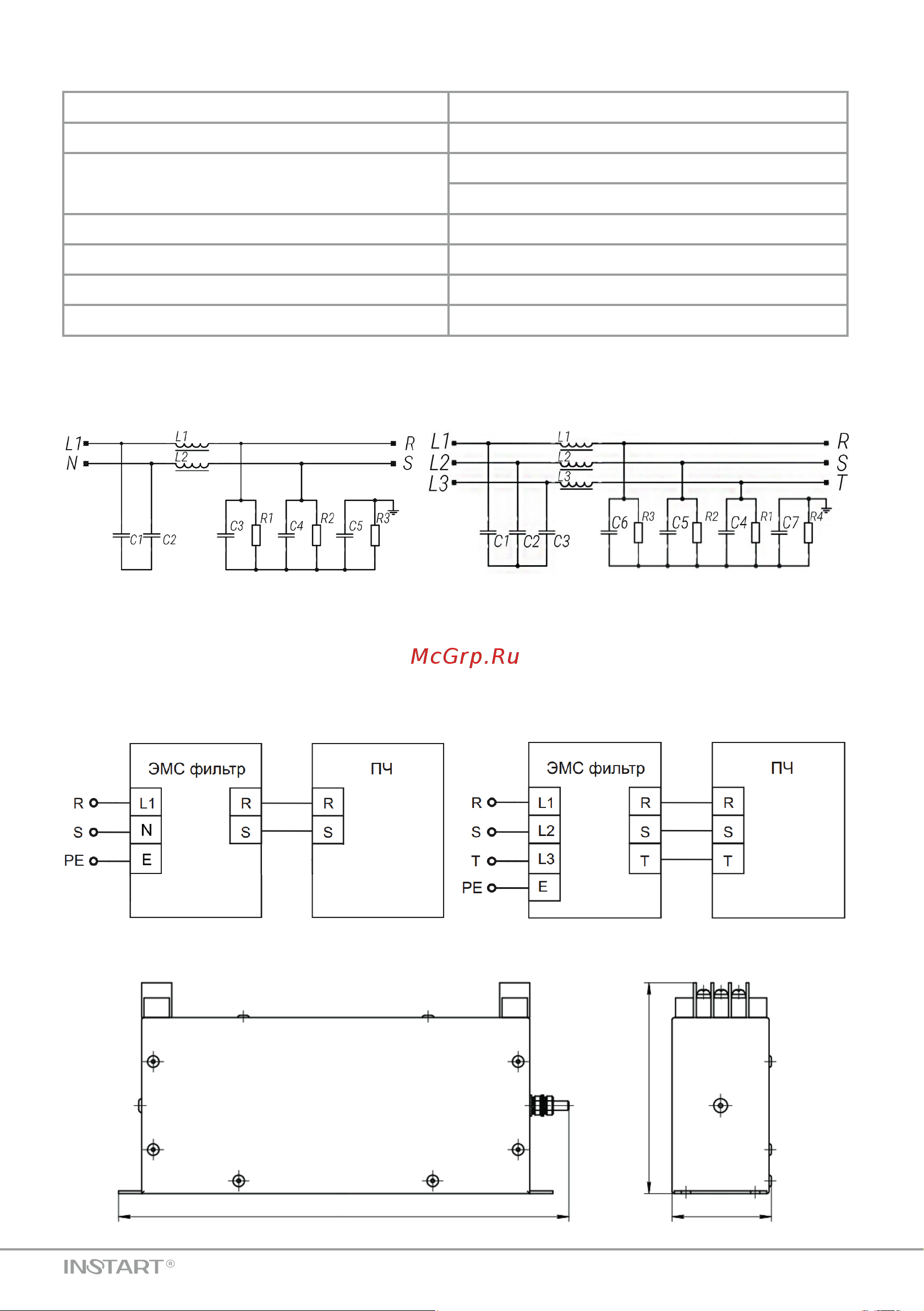 Instart 3ф. 380-440В IEF-132/256-4 для 132кВт 00021800 Техническое описание ЭМС фильтров онлайн [2/4] 866384