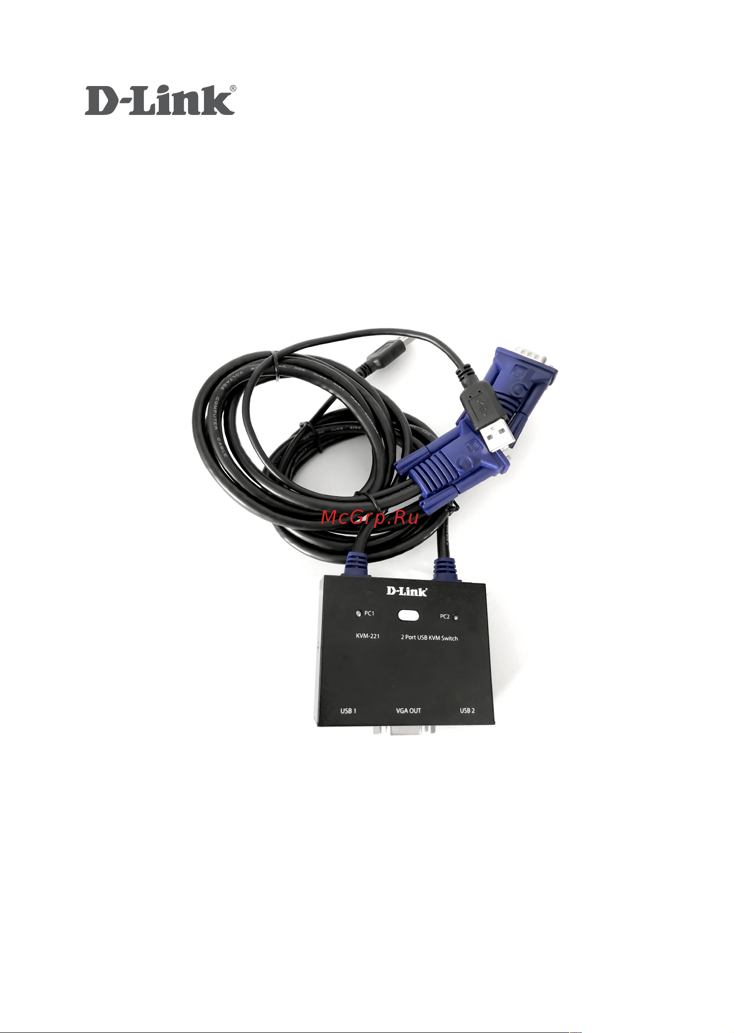D-Link с портами VGA и USB KVM-221/C1A KVM-221_Руководство онлайн