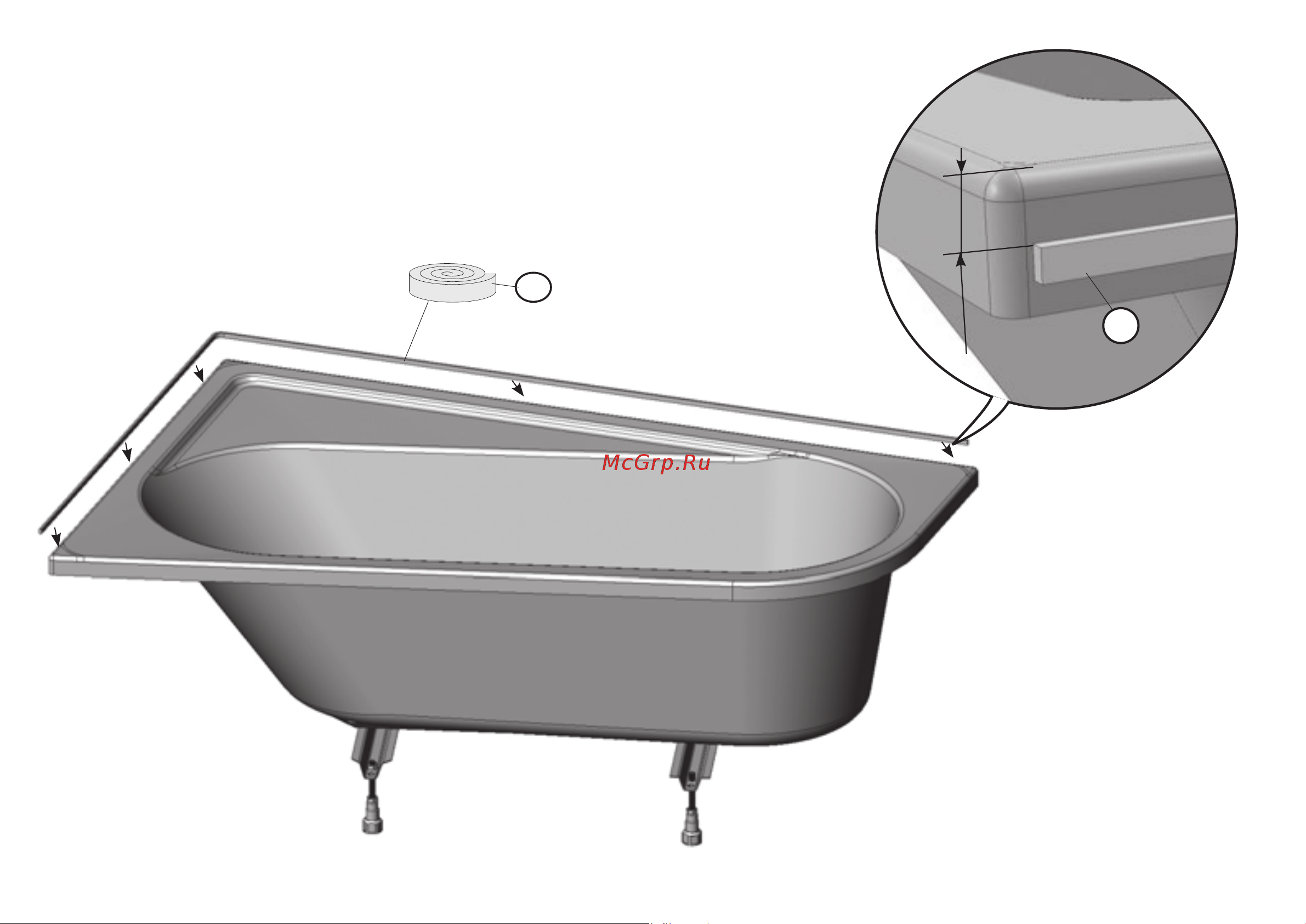Ravak Chrome 160х105 см, правая CA61000000 Инструкция к Ravak Chrome CA61000000 онлайн [14/32] 867535