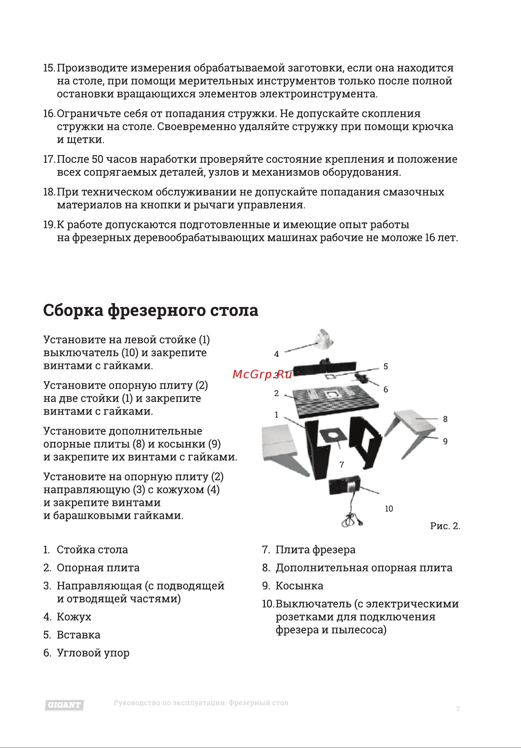 Gigant MTJ-610-360 Инструкция к товару онлайн [7/16] 867636