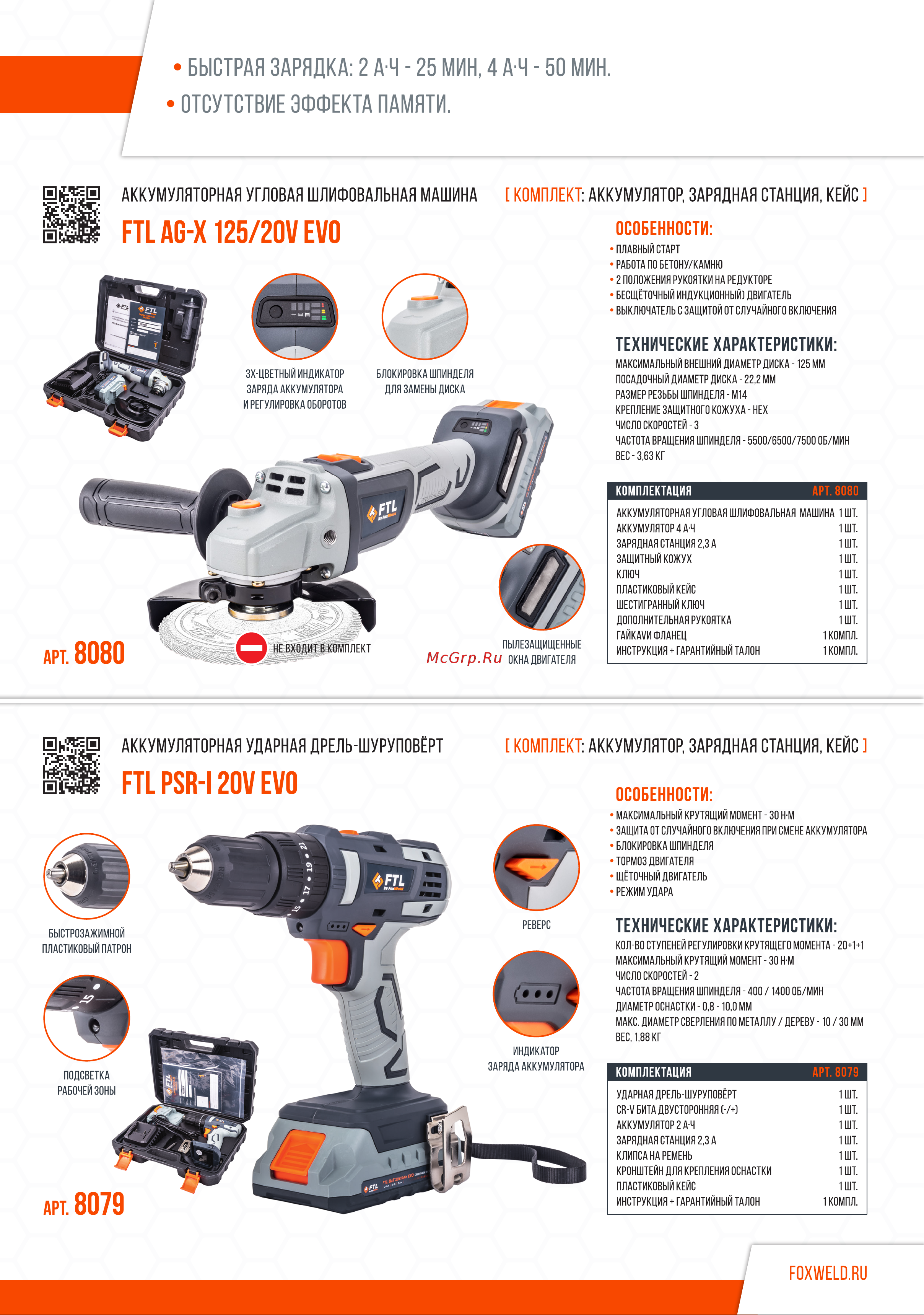 FTL MF 5IN1/20V EVO 5в1, щеточный двигатель, 20 В 8055 Листовка EVO онлайн [3/8] 867691