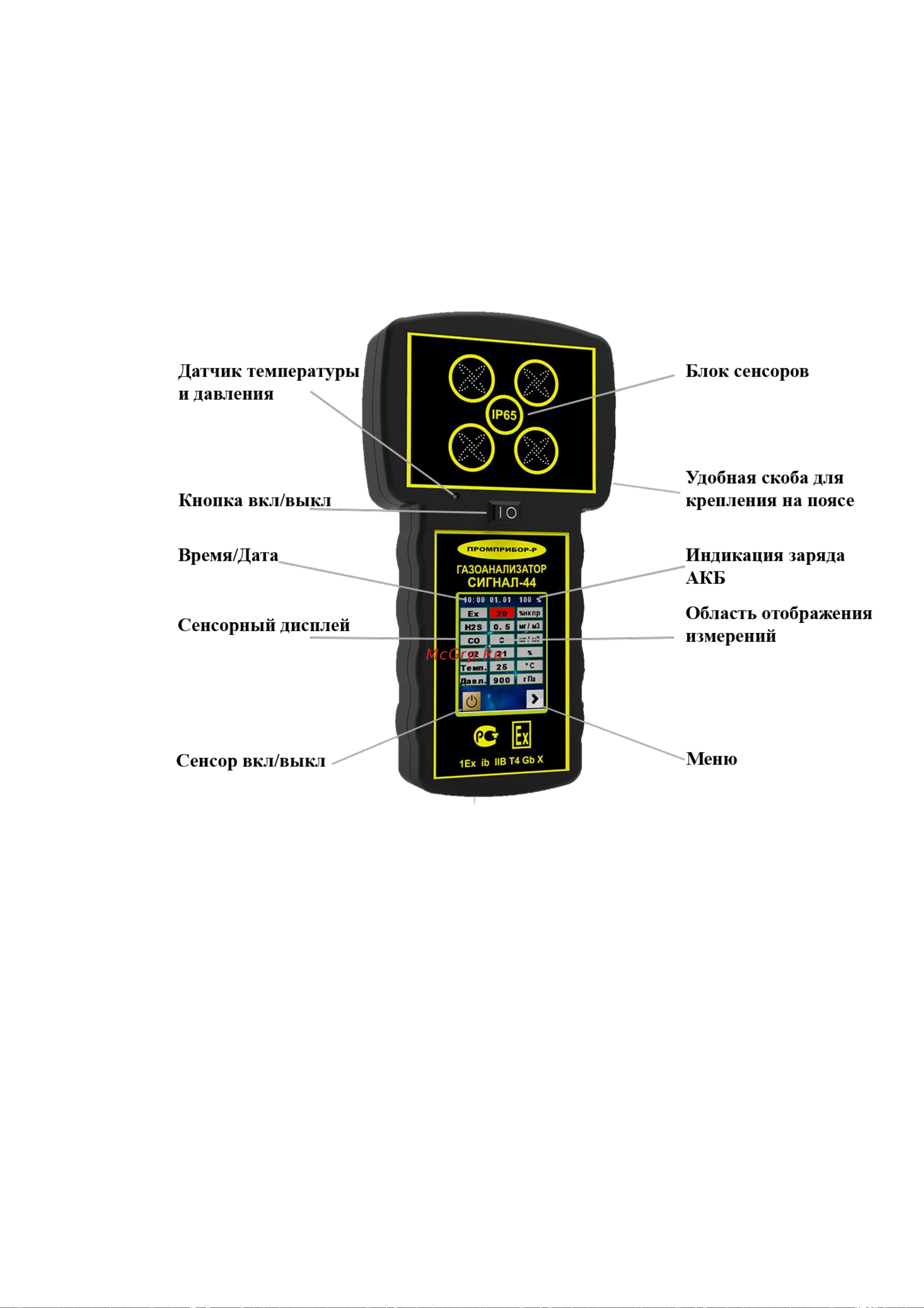 ООО Промприбор-Р Сигнал-44, метан/сероводород 4631161248596 Руководство по эксплуатации онлайн [46/54] 867906
