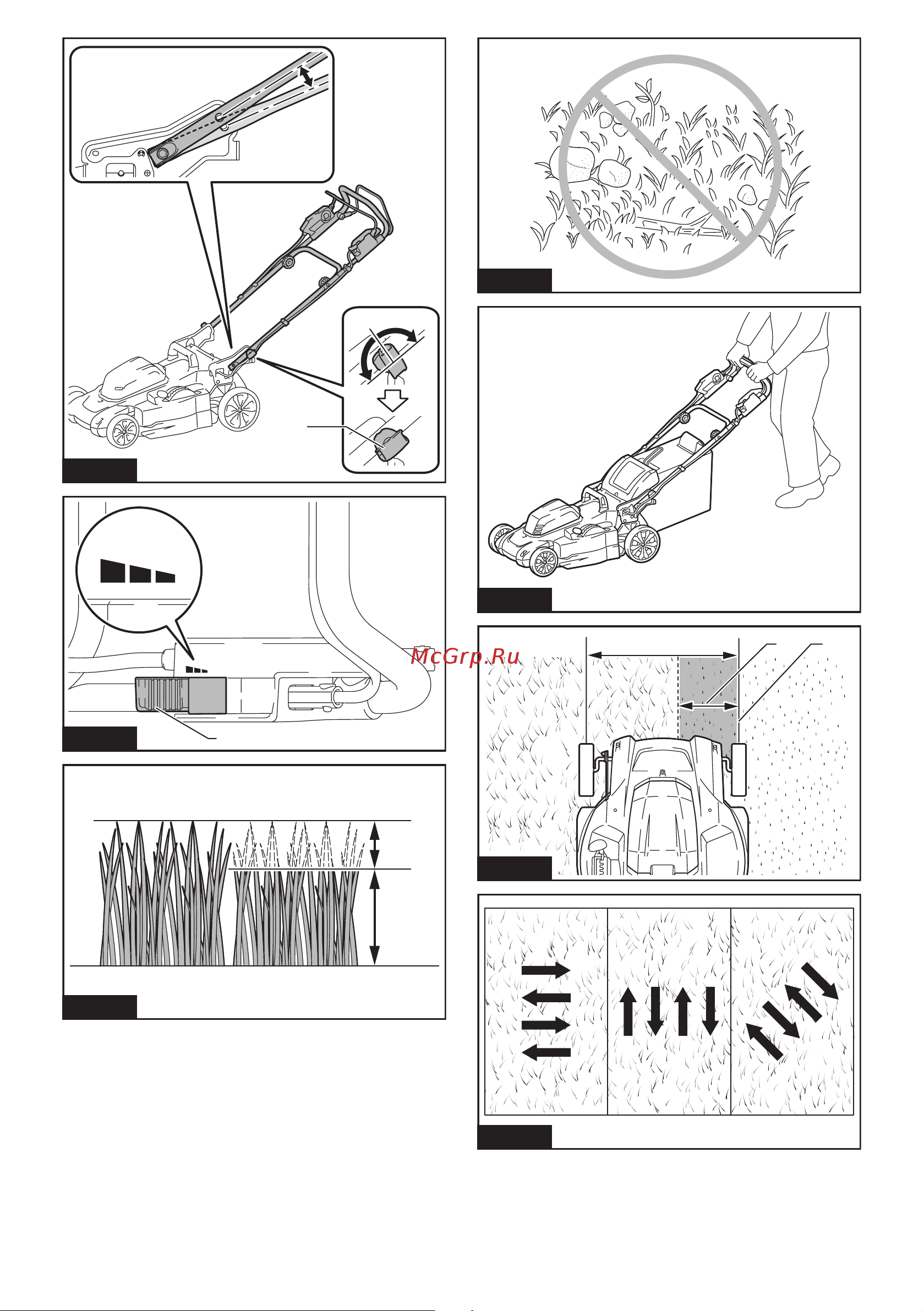 Makita LXT 2x18 В, 860 Вт, дека 48 см, 62 л, 4в1 XPT (2xBL1850B DC18SH) DLM480CT2 Инструкция по эксплуатации онлайн [6/56] 867937