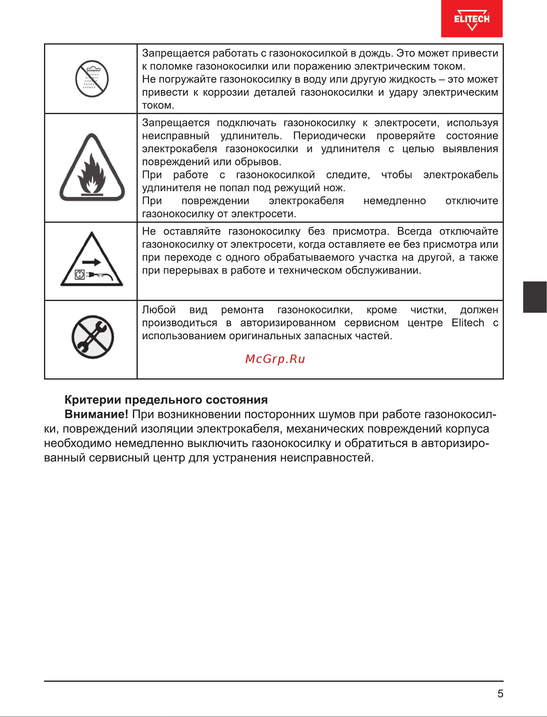 Elitech ГЭ 1638ТК E1601.024.00 205490 Инструкция к товару онлайн [5/92] 867995