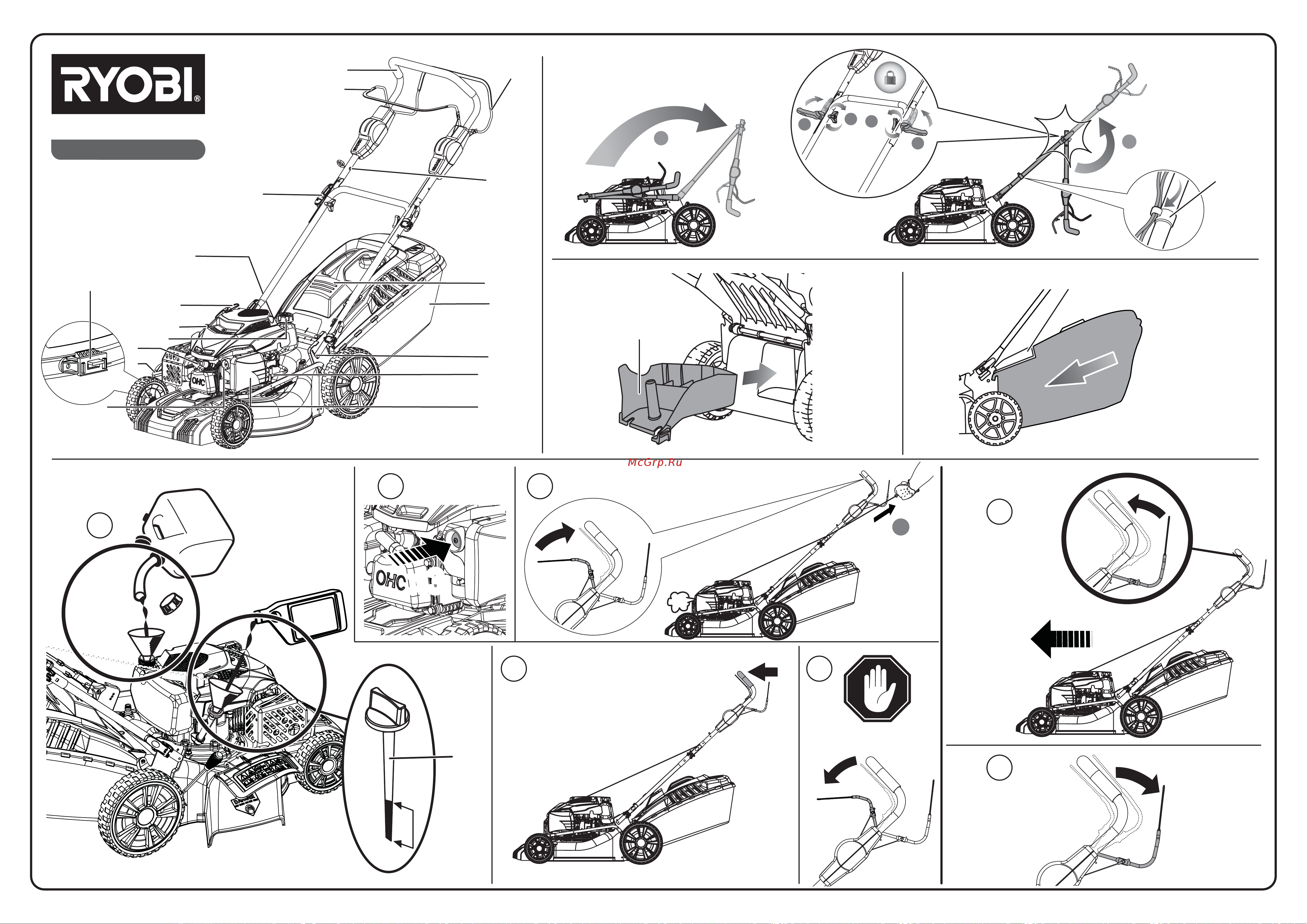 Ryobi RLM46175Y 5133003671 Краткое руководство онлайн