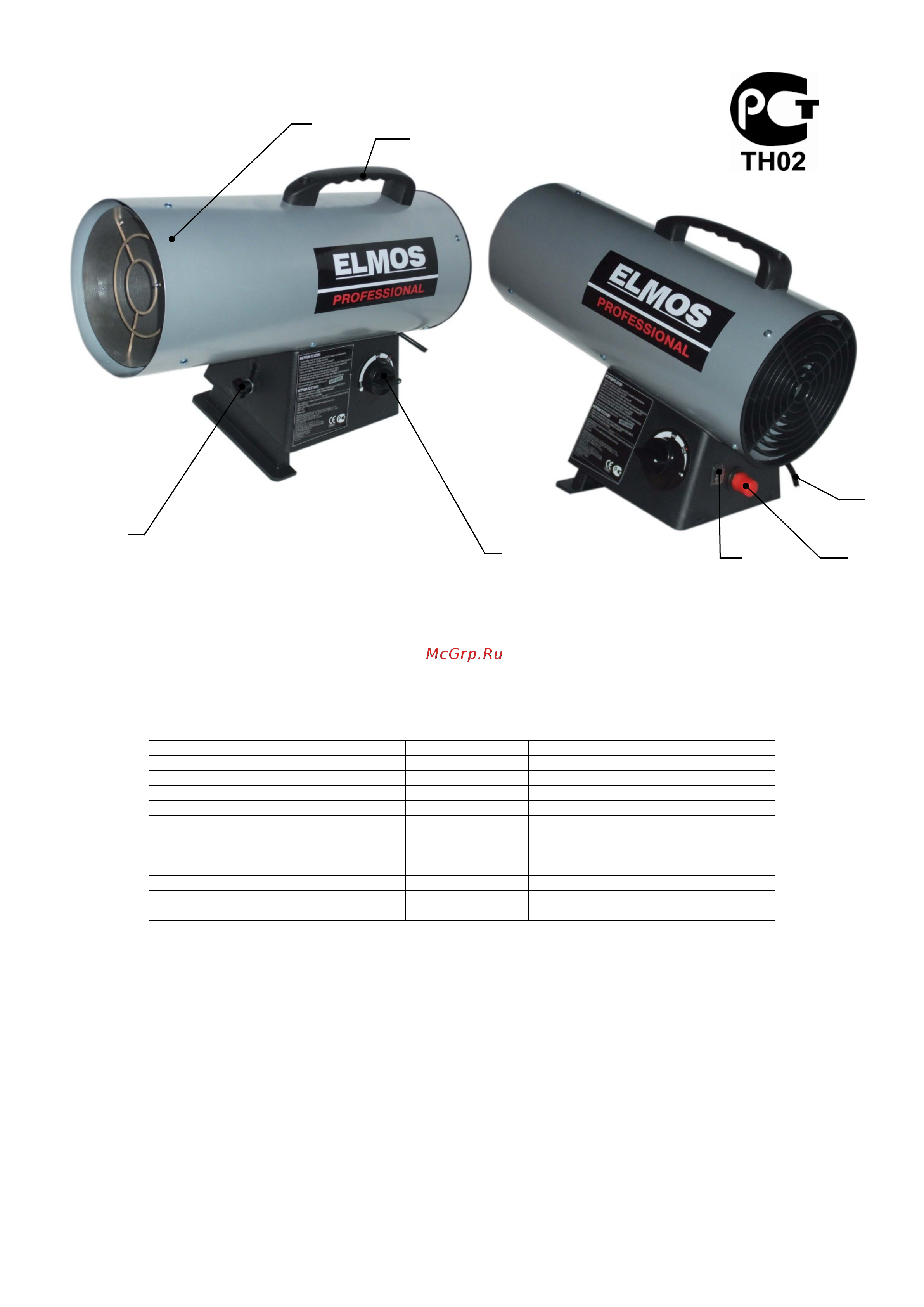Elmos GH-16 16kW e70 321 Инструкция к Elmos GH-16 e70321 онлайн