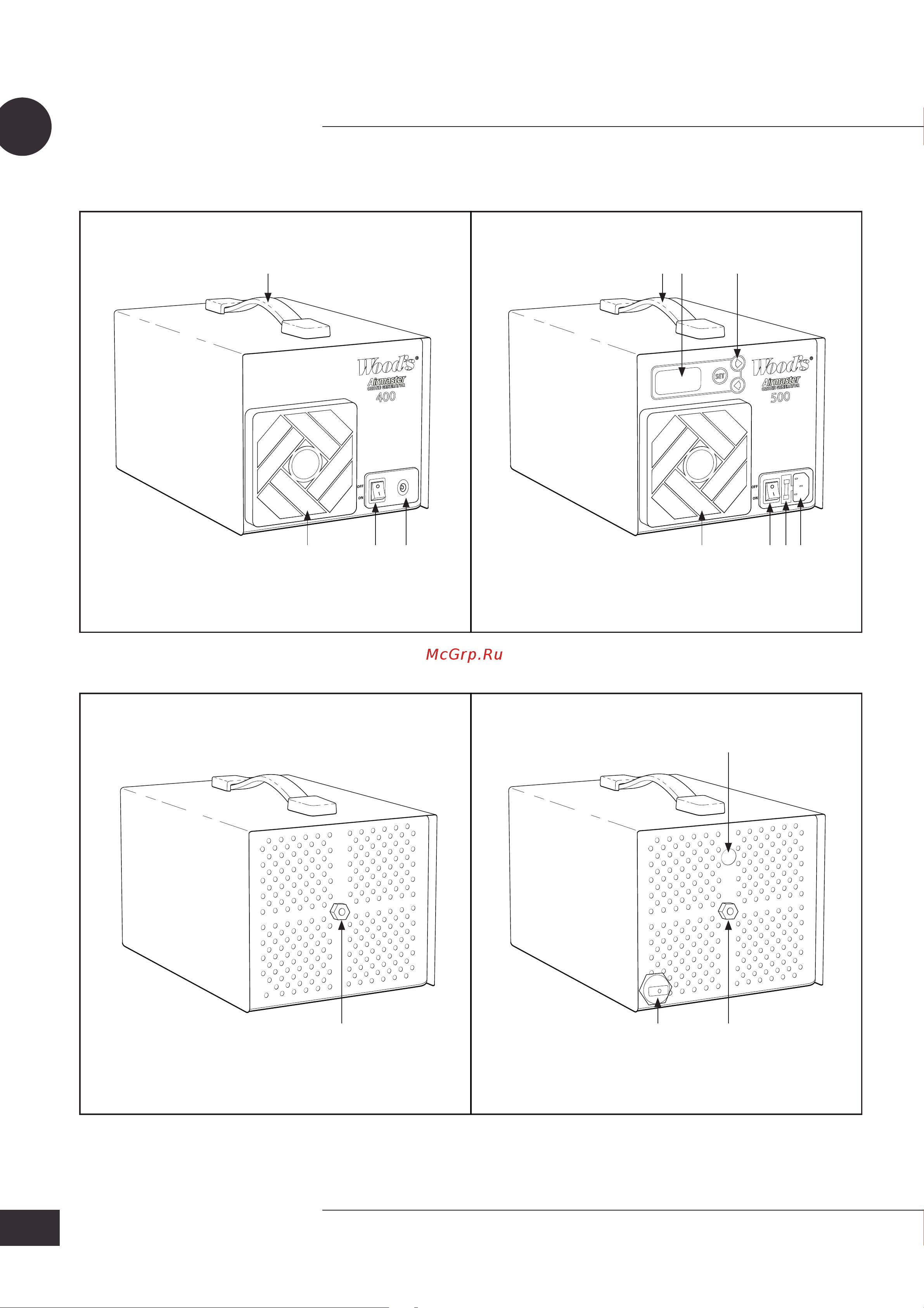 Woods Airmaster WOZ 400, 116м3/ч, выработка озона 400 мг/ч WOZ400 Инструкция по эксплуатации ENG онлайн [4/72] 868597