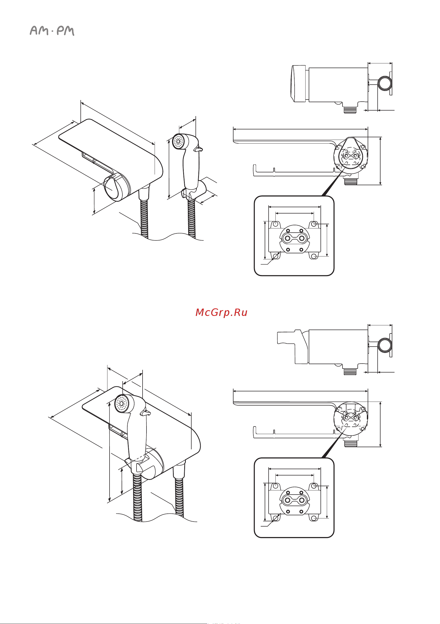 AM.PM Like со смесителем, с полкой, держателем туалетной бумаги F0202622 F0202622_manual онлайн [8/20] 869496
