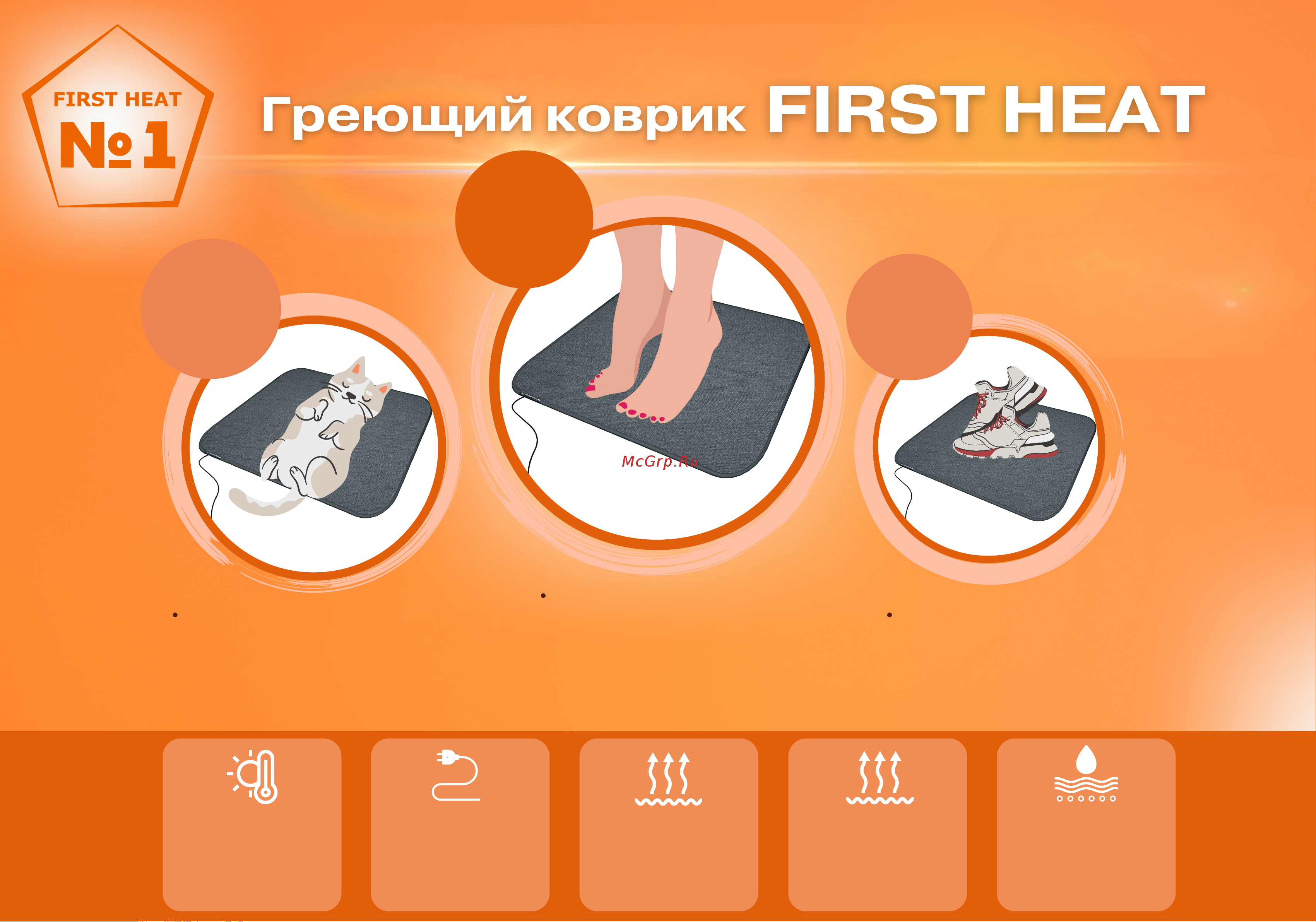 Теплый пол №1 First Heat 60x35 см Паспорт-инструкция онлайн