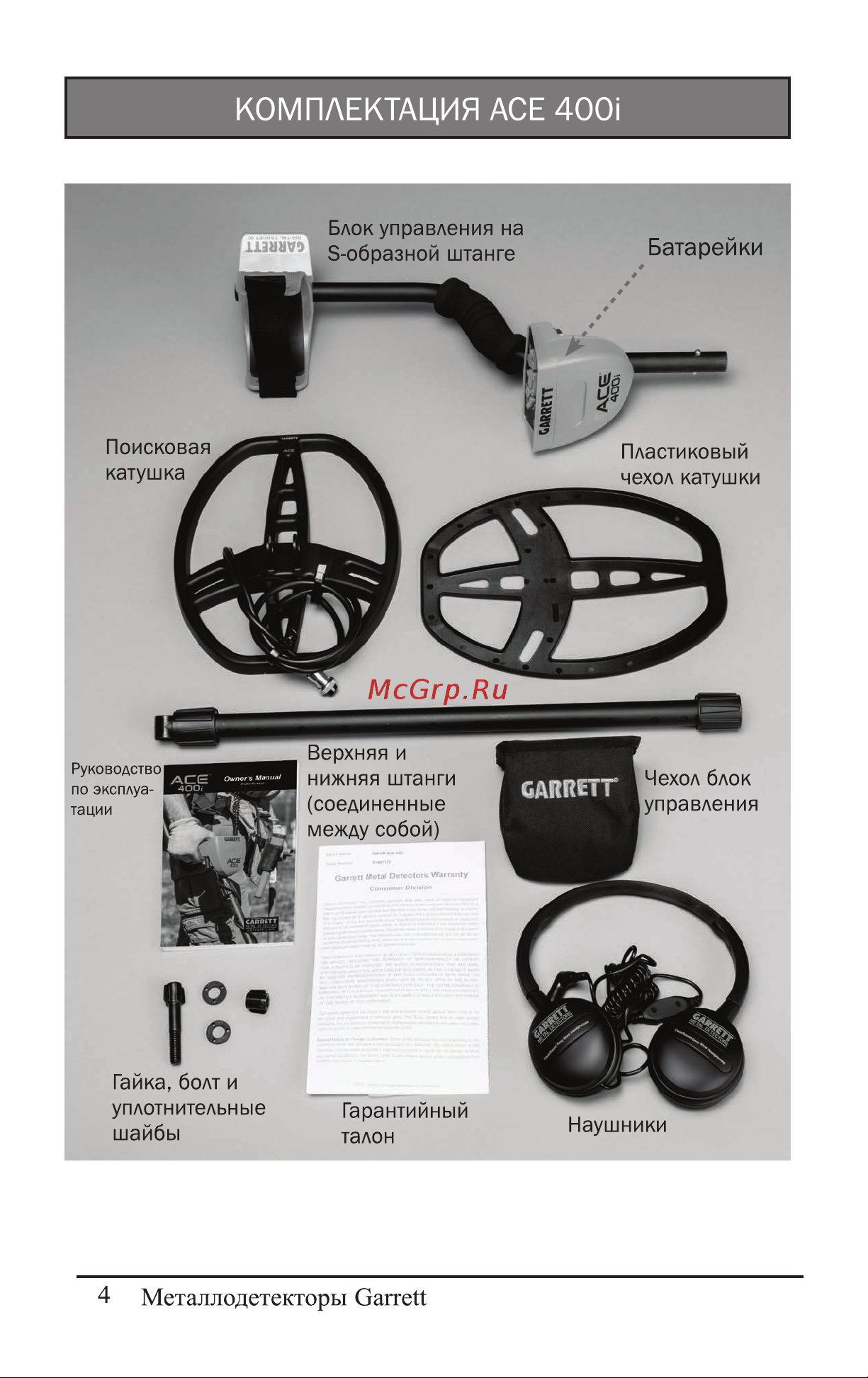 Garrett ACE 400i 1141960 Инструкция к Garrett ACE 400i онлайн [5/29] 870271