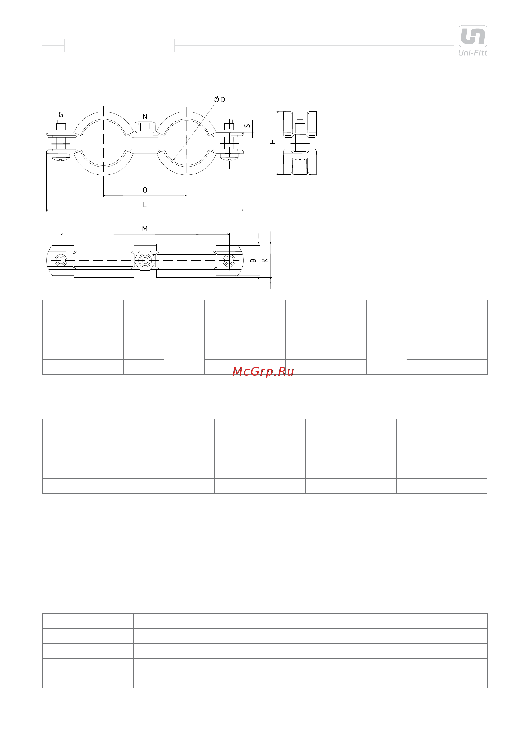 Uni-Fitt 1 1/2” 47-52 мм с резиновым уплотнителем, шпилькой и дюбелем 850U6800 Инструкция онлайн [4/7] 870582