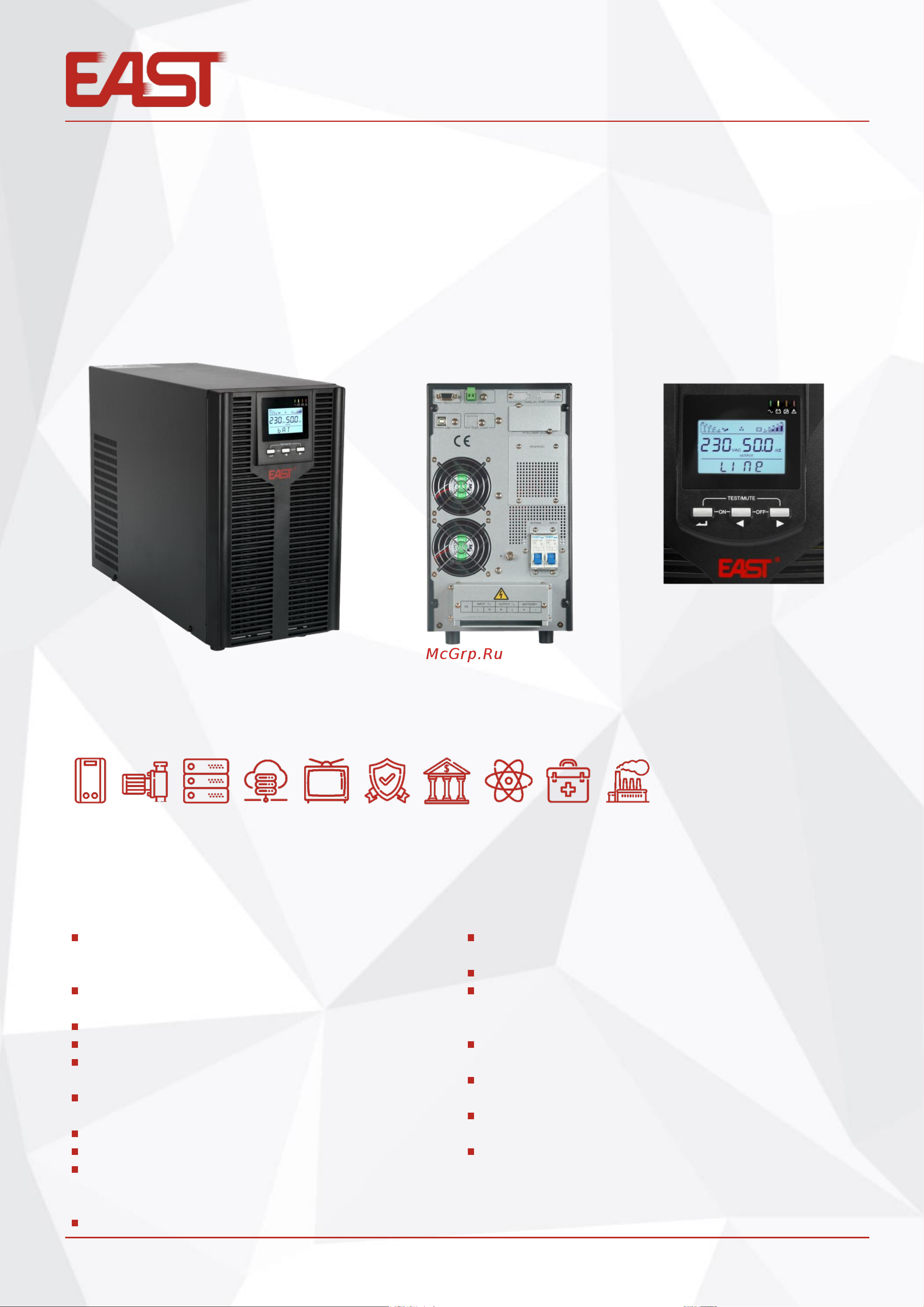 East On-Line напольный 6000ВА EA900 G4 6kVA LCDH Инструкция онлайн