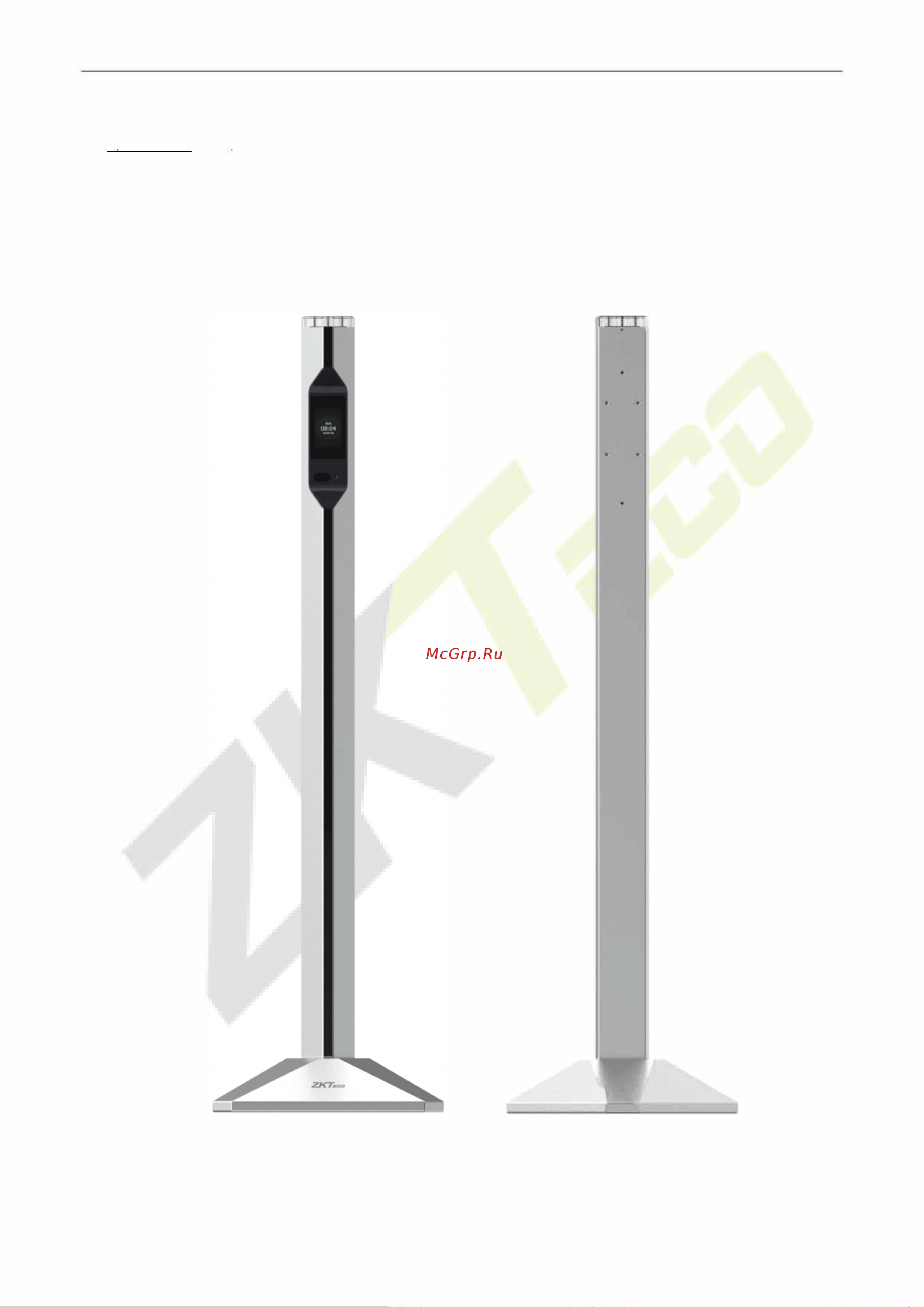 Zkteco ZK-TD200 00-00011371 Инструкция к товару онлайн [8/20] 870991
