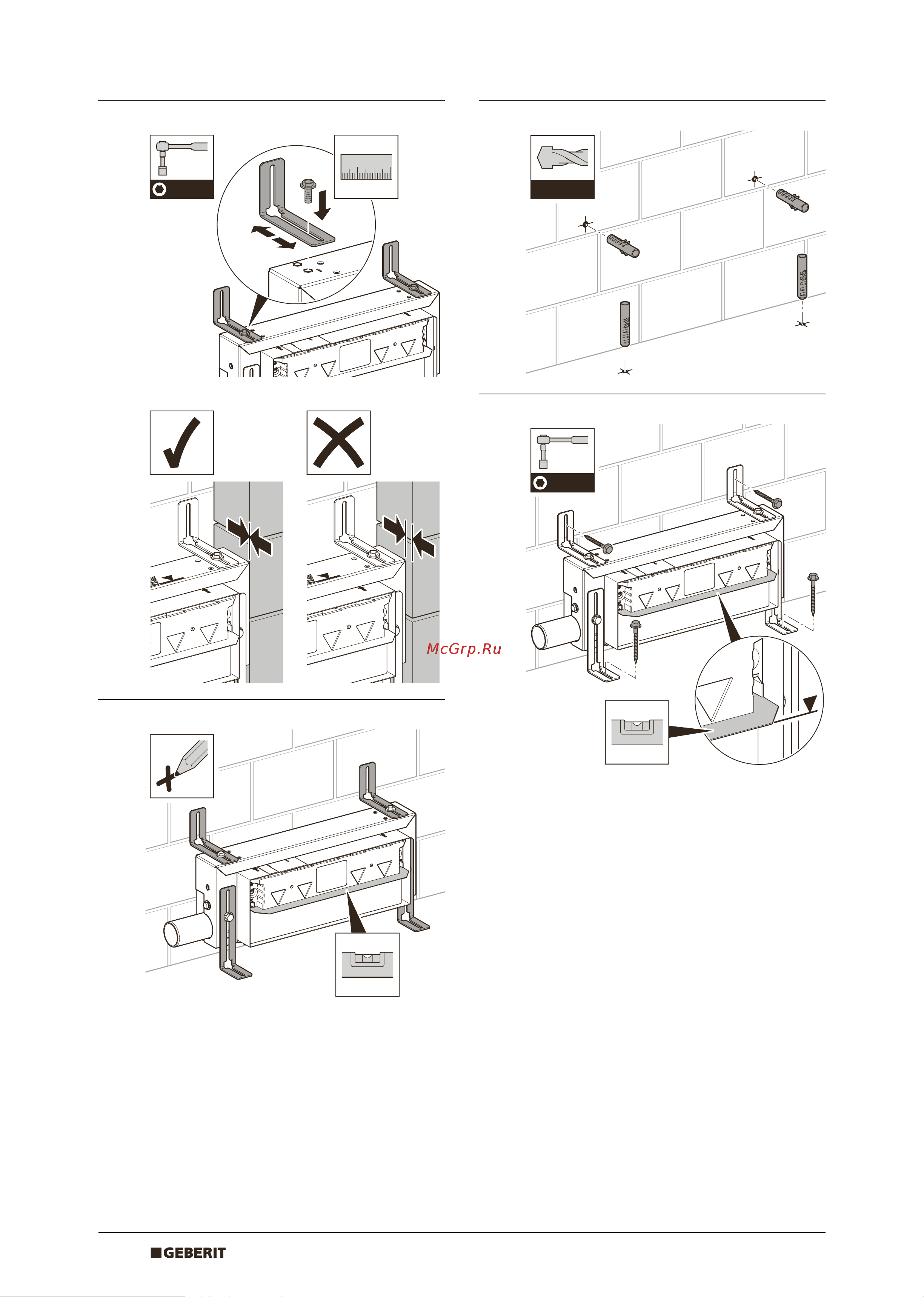 Geberit 457.534.00.1 Kombifix 00000035489 Инструкция к Geberit Kombifix 457.534.00.1 00000035489 онлайн [6/8] 871306