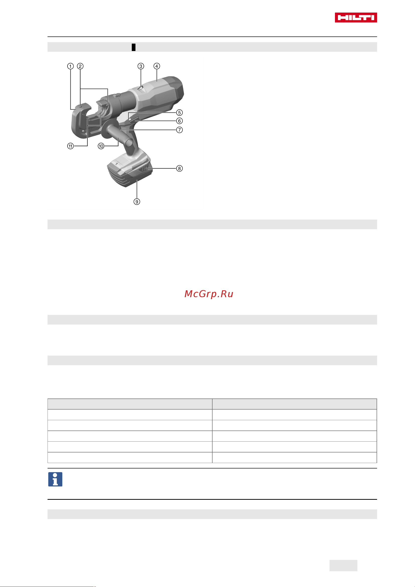 Hilti NCR 120 PC-A22 чемодан 2235820 Инструкция к товару онлайн [9/64] 871379