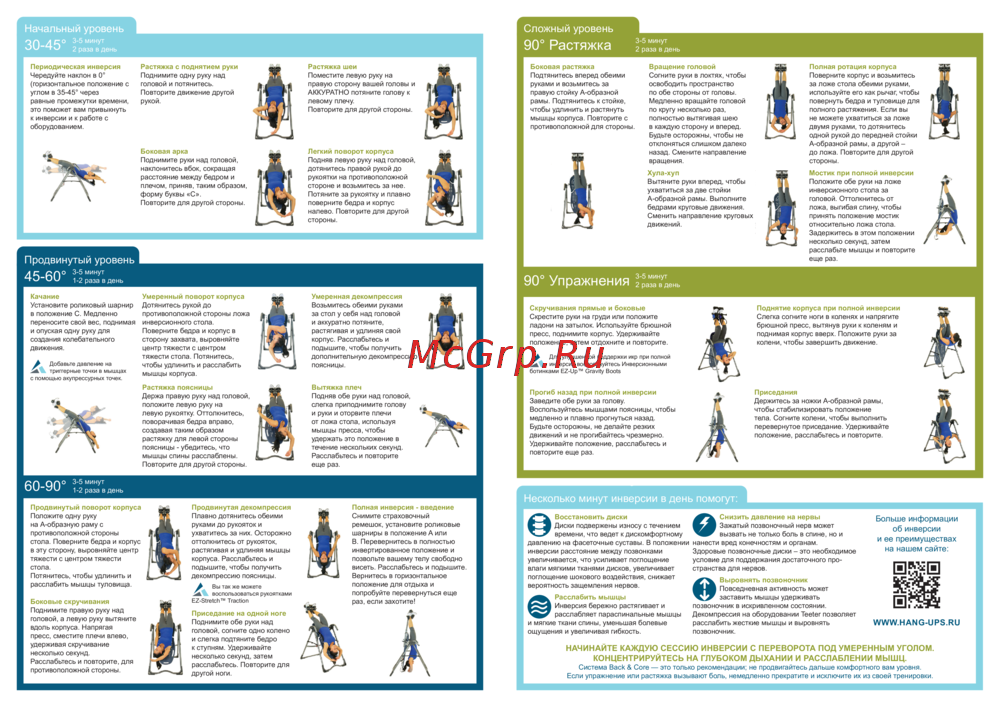 Teeter FitSpine X1, серый SI X1 00-00-00 Инструкция по использованию