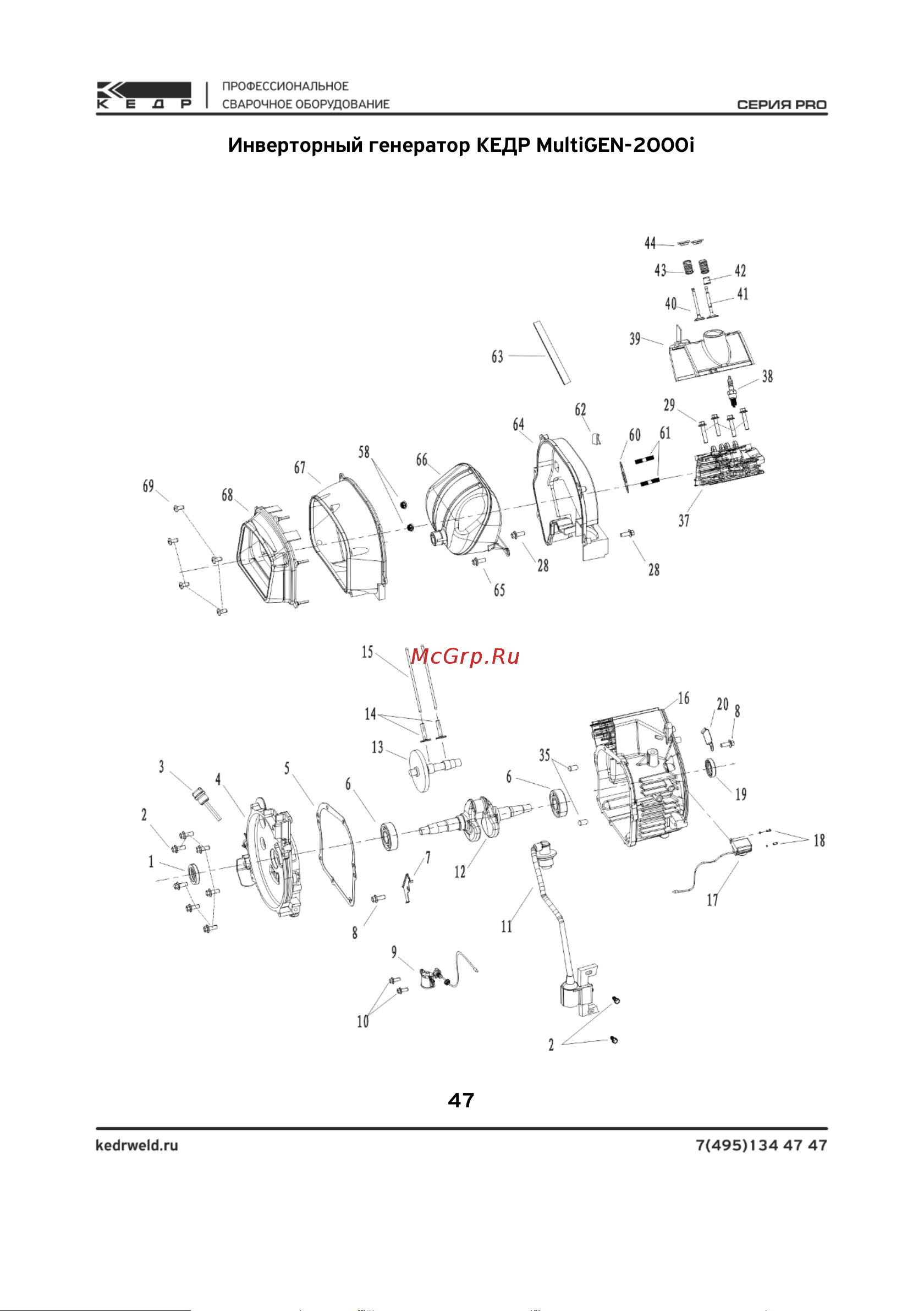 Кедр MultiGen-2000i 8024833 Инструкция к товару онлайн [47/52] 871479
