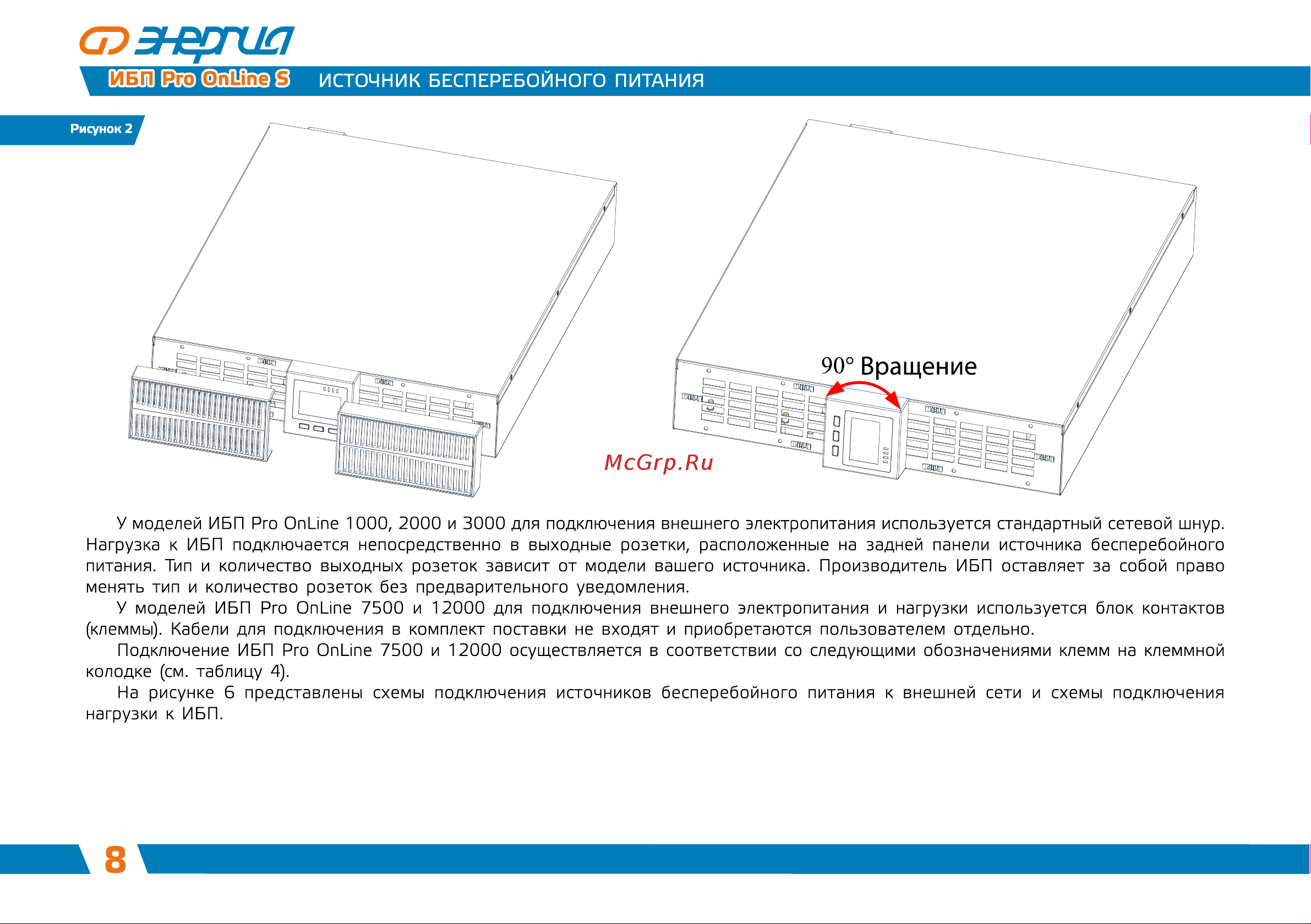 Энергия ИБП Pro OnLine 7500, EA-9006S, 192V Е0201-0046 Инструкция к товару онлайн [9/38] 871721