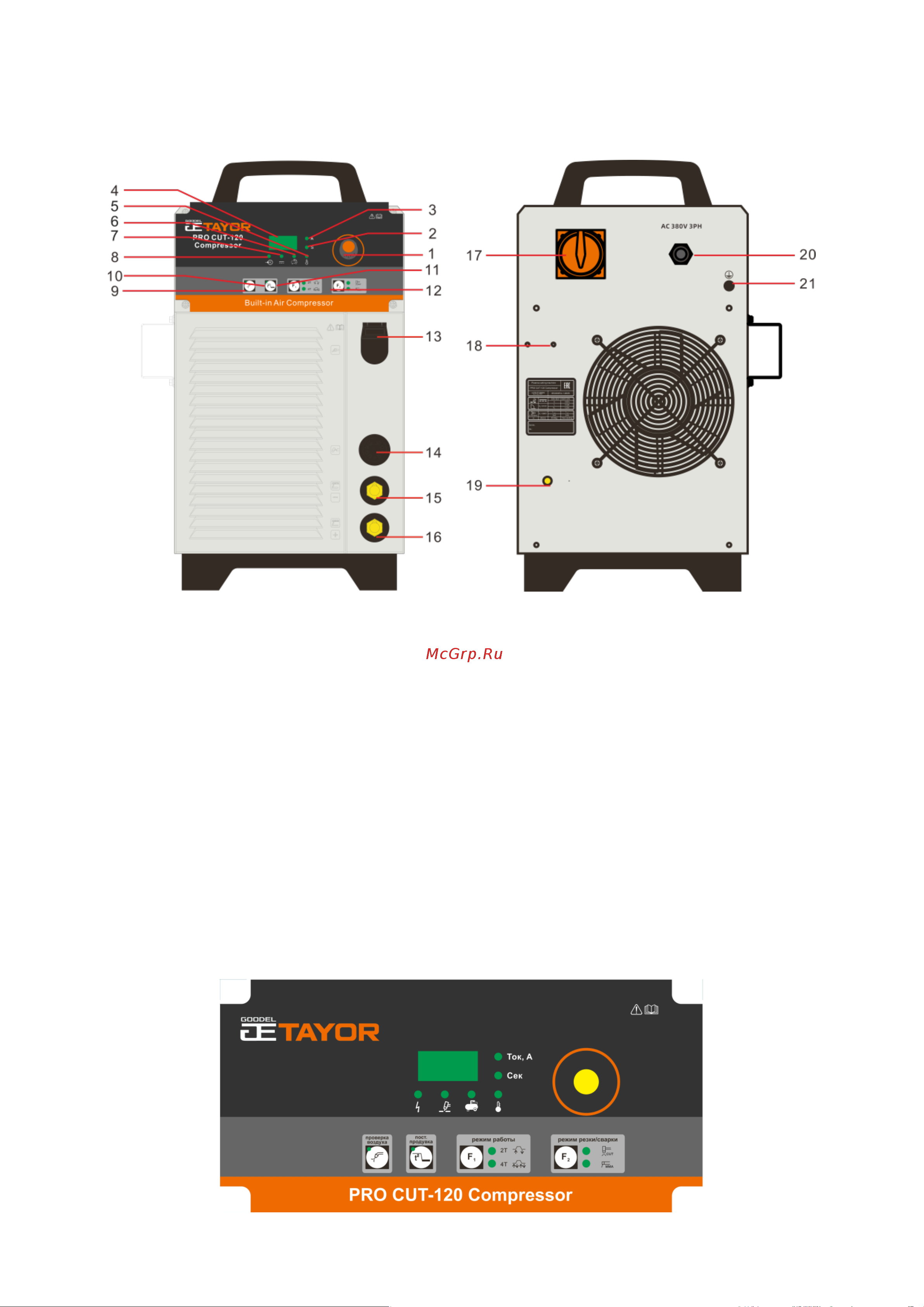 GOODEL TAYOR PRO CUT-120 Compressor TCU0019 Инструкция по эксплуатации онлайн [6/11] 871909