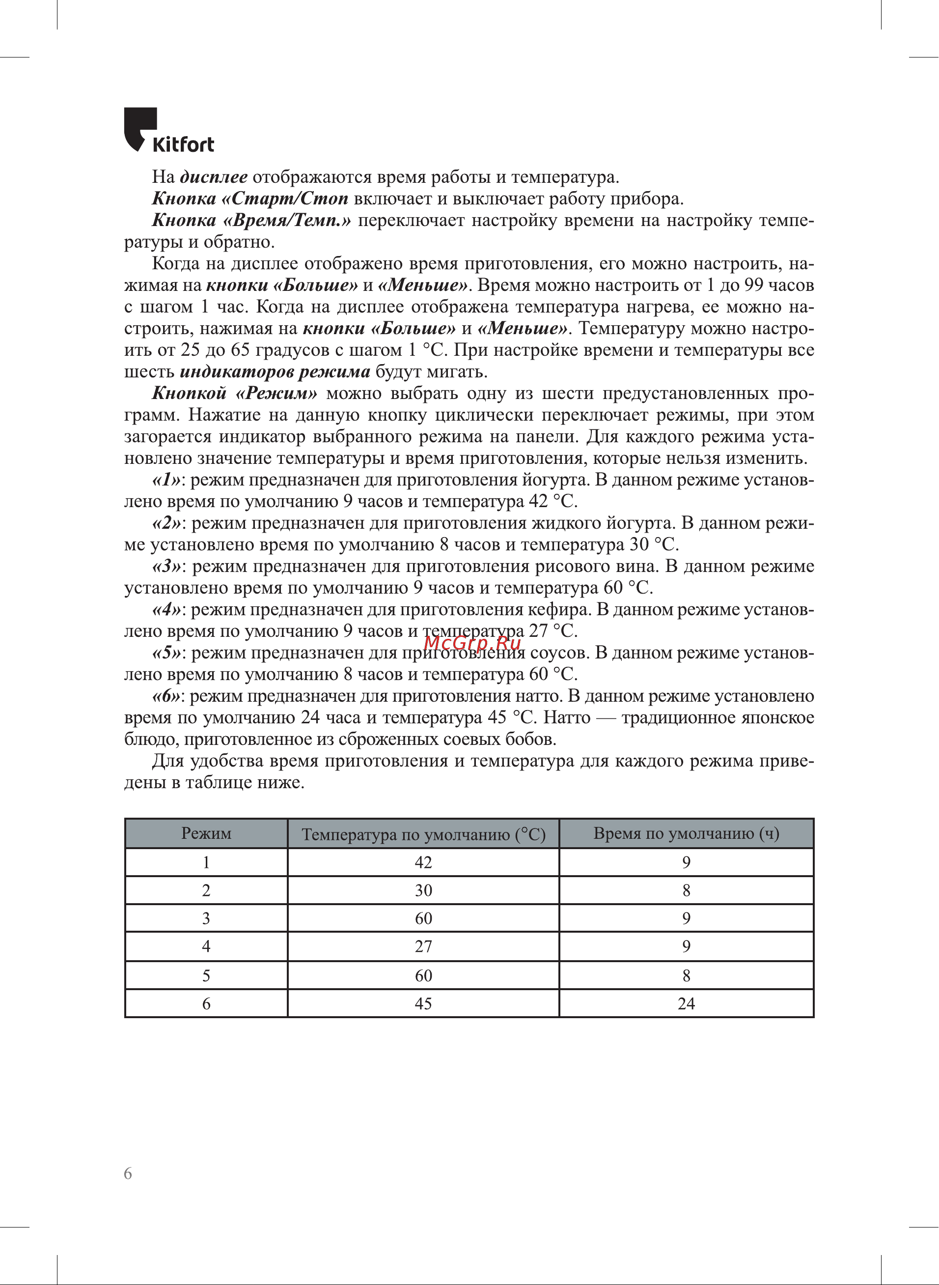 Kitfort КТ-6297 6297 онлайн [6/20] 872248